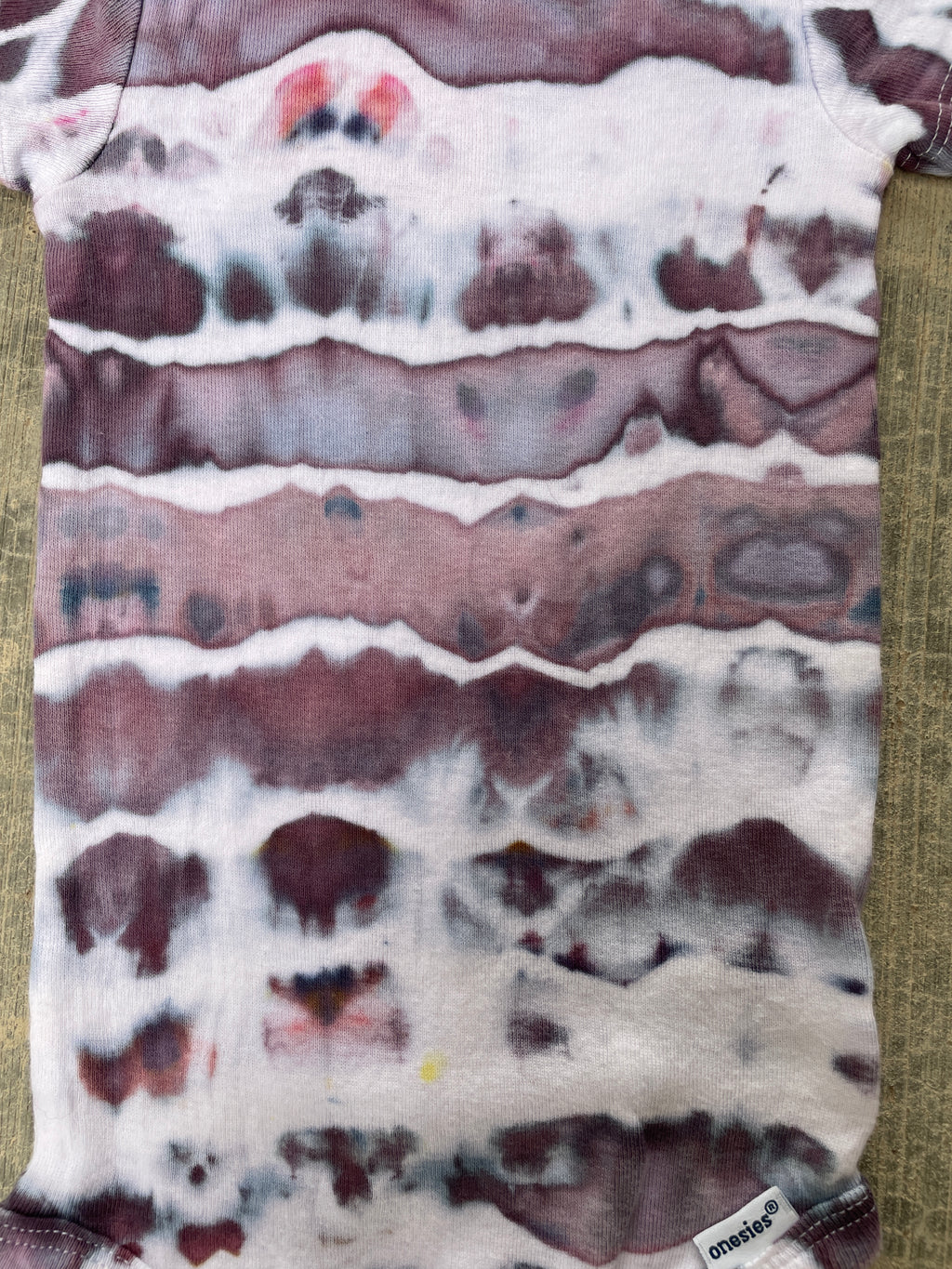 12 MO Purple and Gray Geode Dye Short Sleeve Baby Onesie