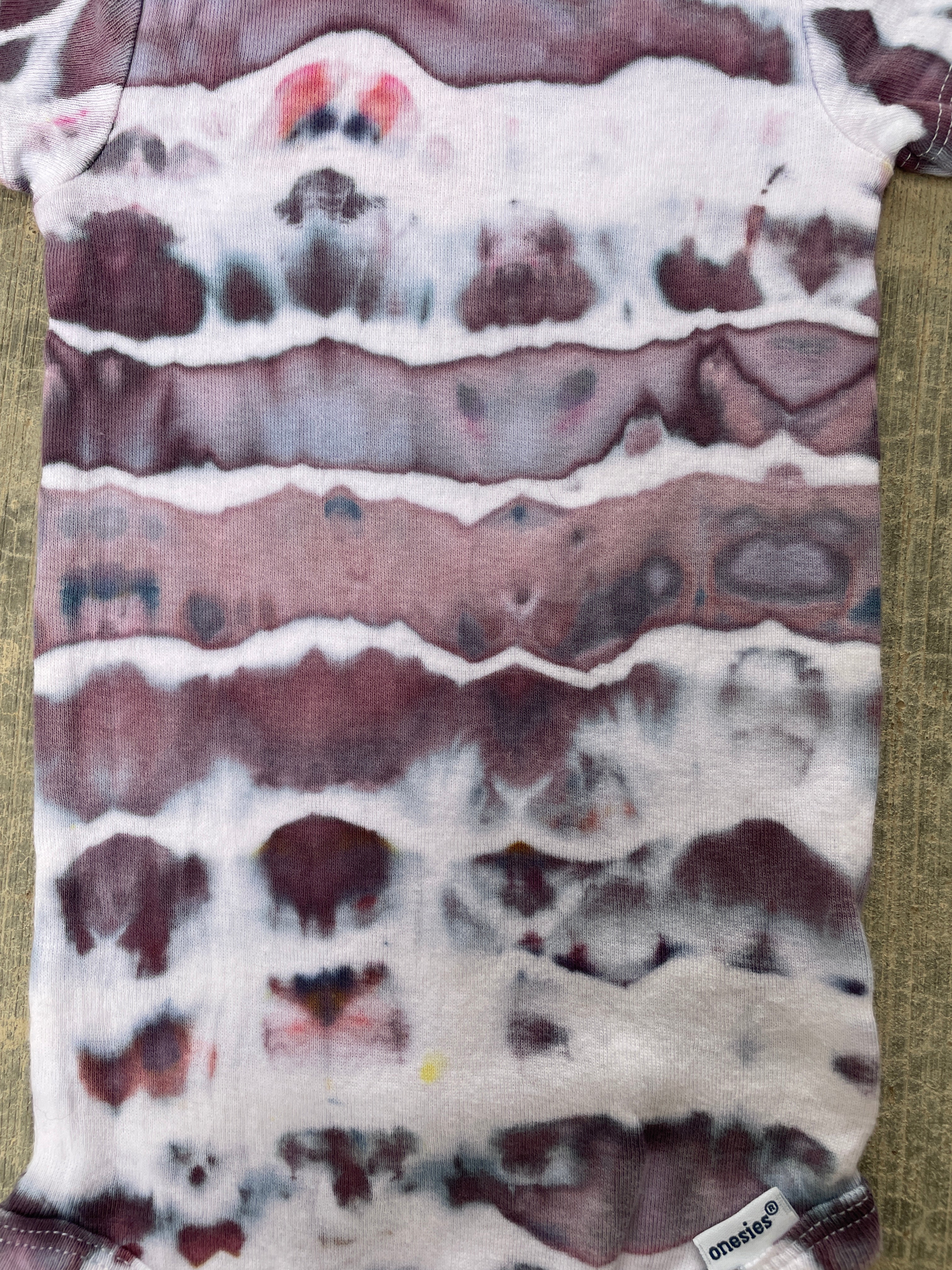 12 MO Purple and Gray Geode Dye Short Sleeve Baby Onesie