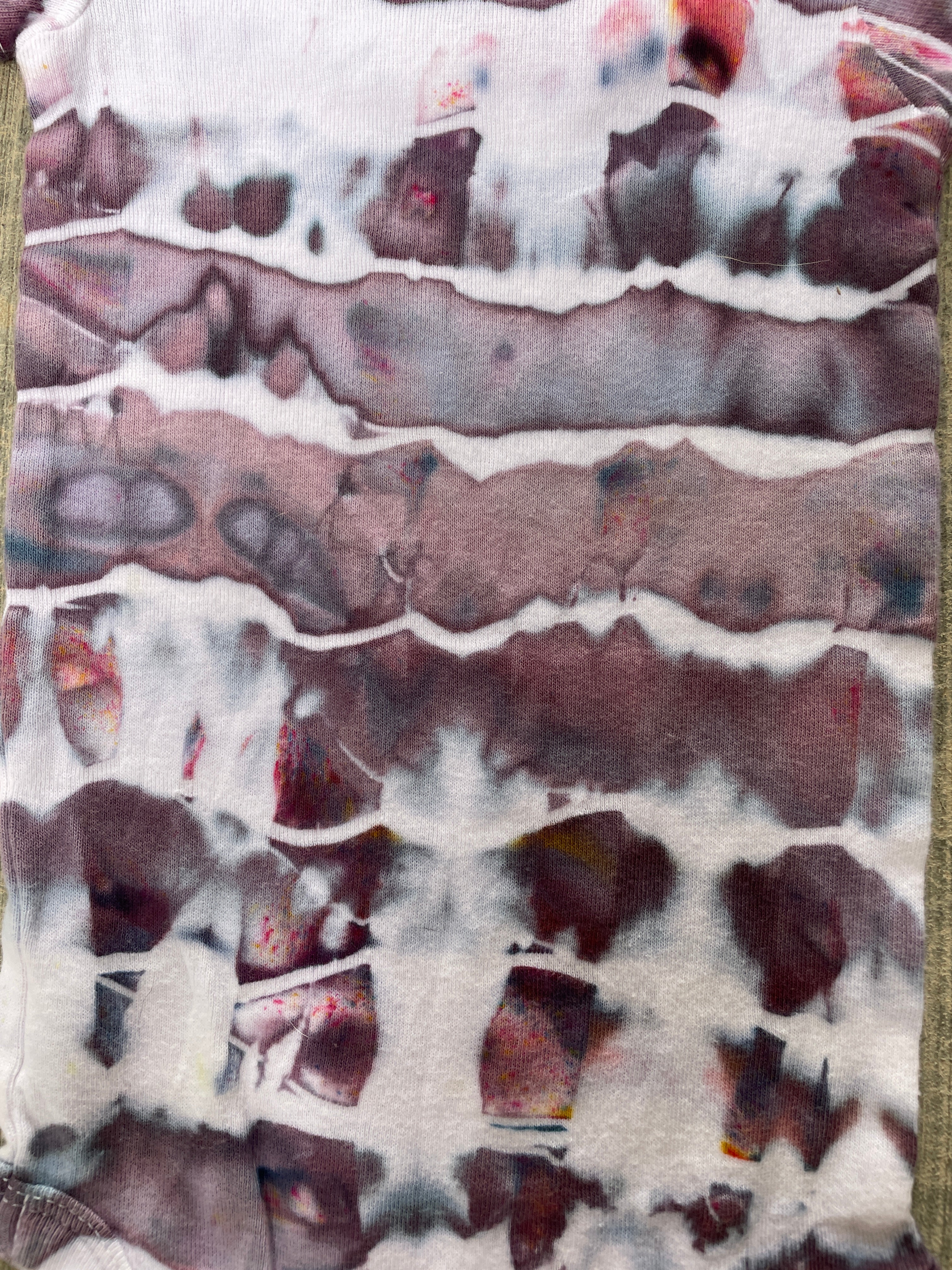 12 MO Purple and Gray Geode Dye Short Sleeve Baby Onesie