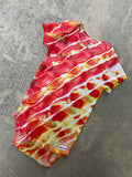 12 MO Red, Orange, and Yellow Geode Short Sleeve Tie Dye Baby Onesie