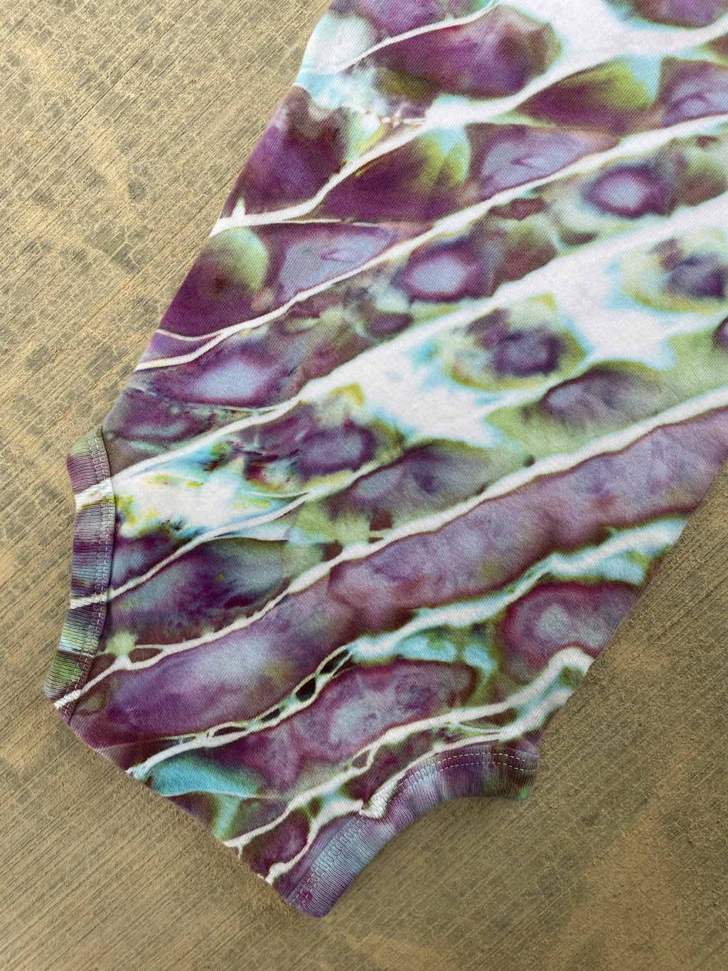 12 MO Purple, Blue, and Green Geode Short Sleeve Tie Dye Baby Onesie