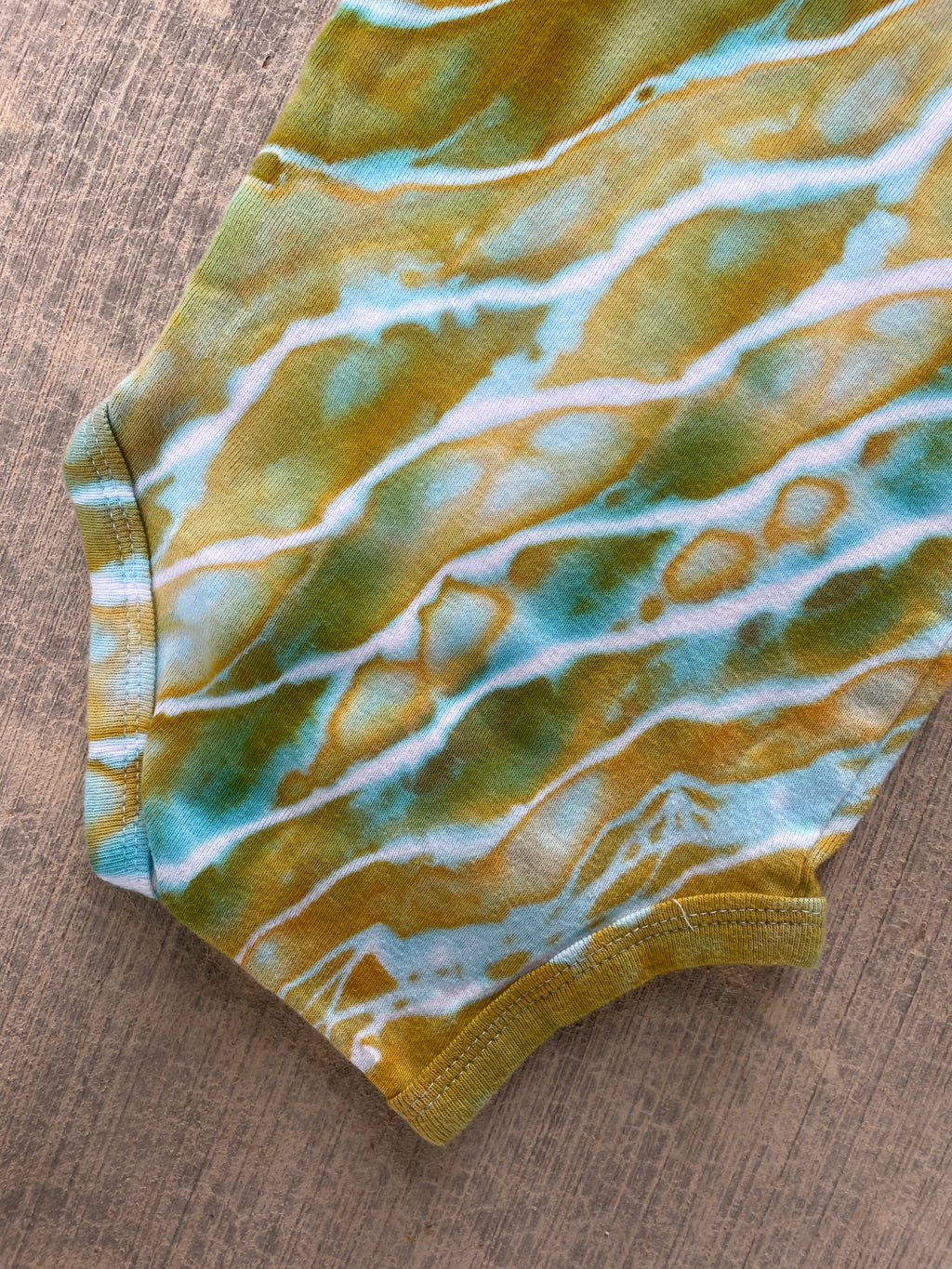 0-3 MO Green and Blue Geode Short Sleeve Tie Dye Baby Onesie
