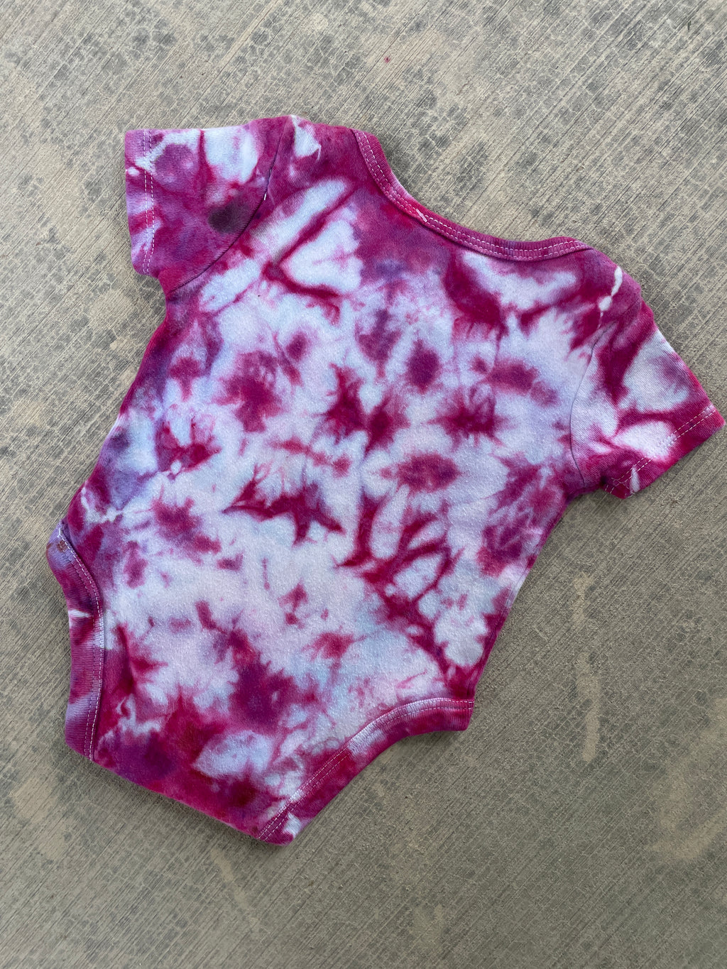 0-3 MO Send It Skull Pink and Purple Short Sleeve Tie Dye Baby Onesie