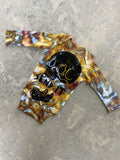 6-9 MO Send It Skull Yellow and Blue Long Sleeve Tie Dye Baby Onesie