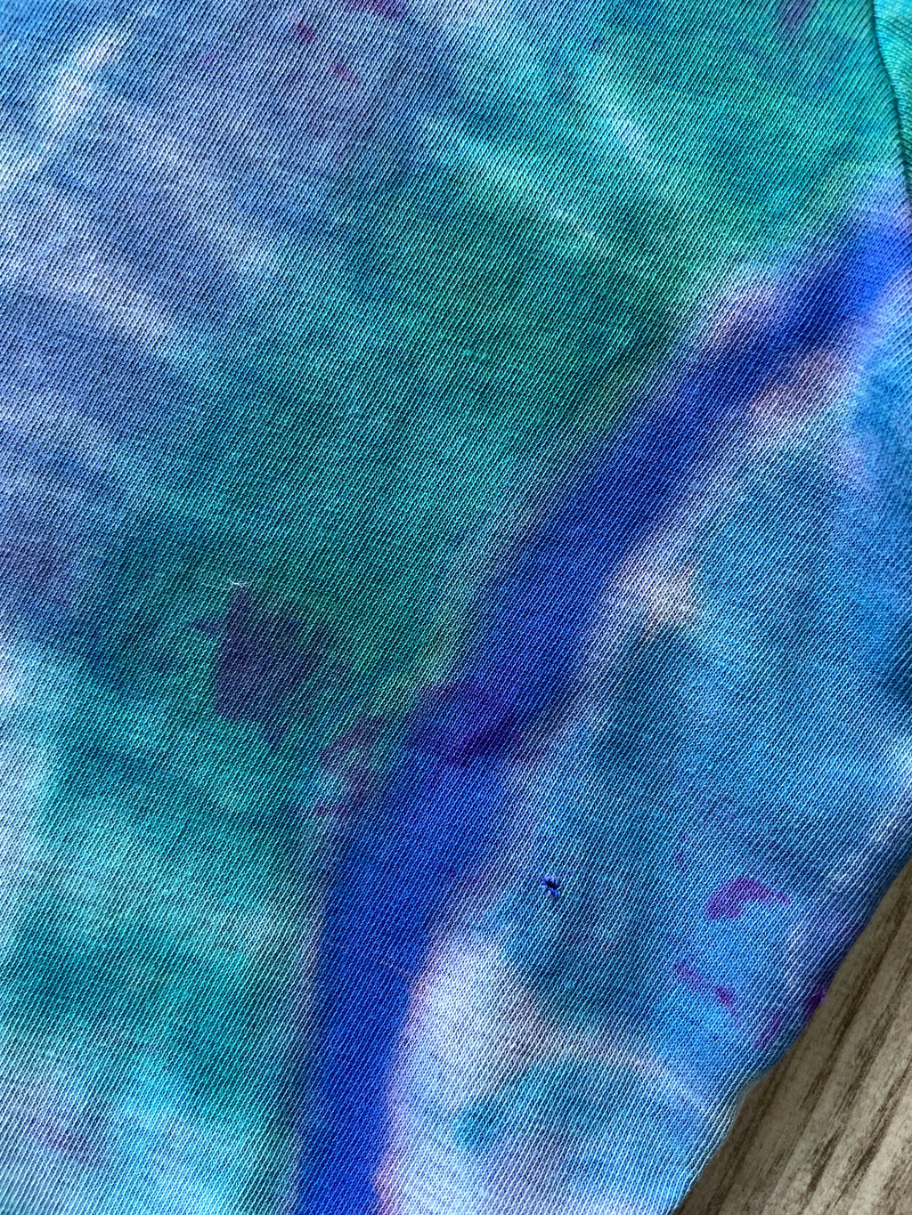 LARGE Men’s Nike Running There Is No Finish Line Handmade Tie Dye T-Shirt | One-Of-a-Kind Blue and Green Short Sleeve