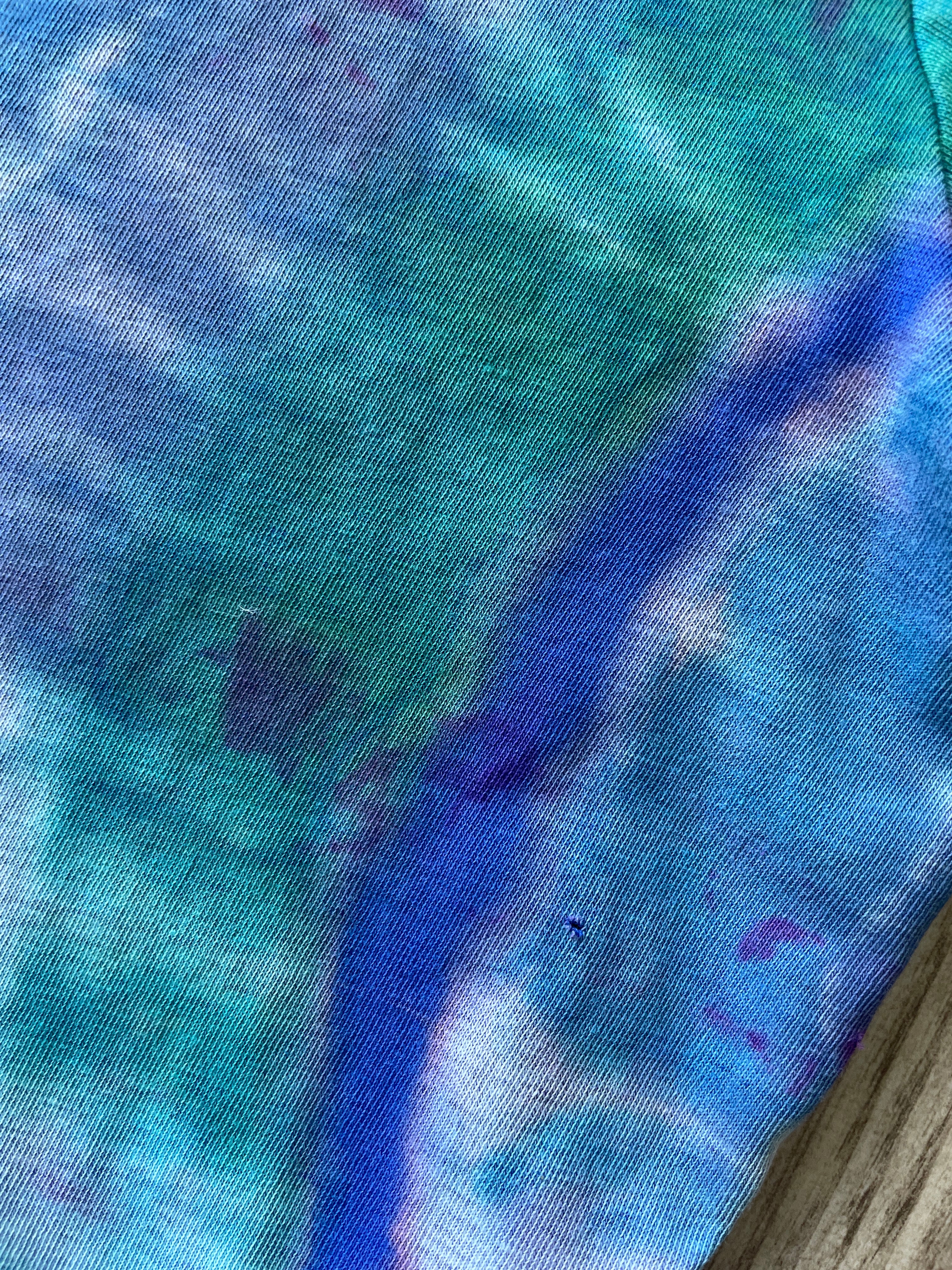 LARGE Men’s Nike Running There Is No Finish Line Handmade Tie Dye T-Shirt | One-Of-a-Kind Blue and Green Short Sleeve