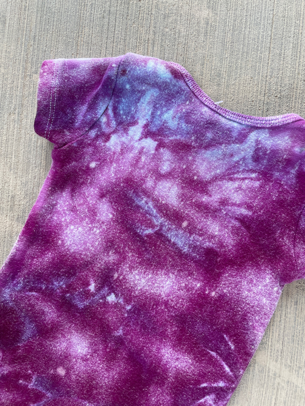 3-6 MO Send It Skull Purple and White Short Sleeve Tie Dye Baby Onesie