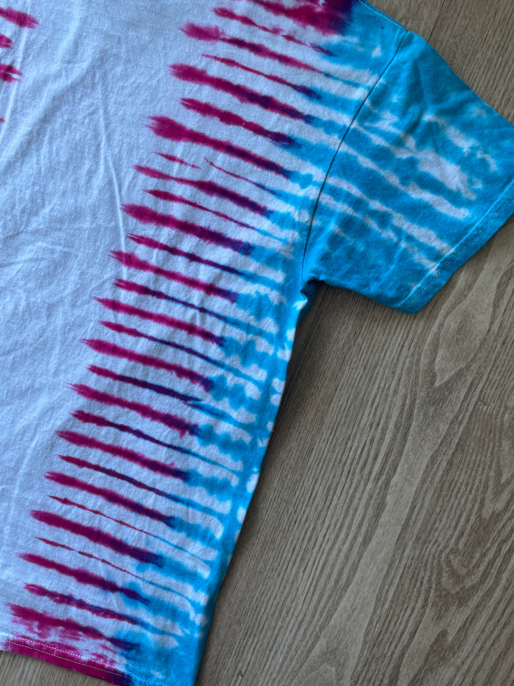 MEDIUM Men’s Trans Pride Flag-Inspired Handmade Tie Dye T-Shirt | One-Of-a-Kind Pink, Blue, and White Short Sleeve