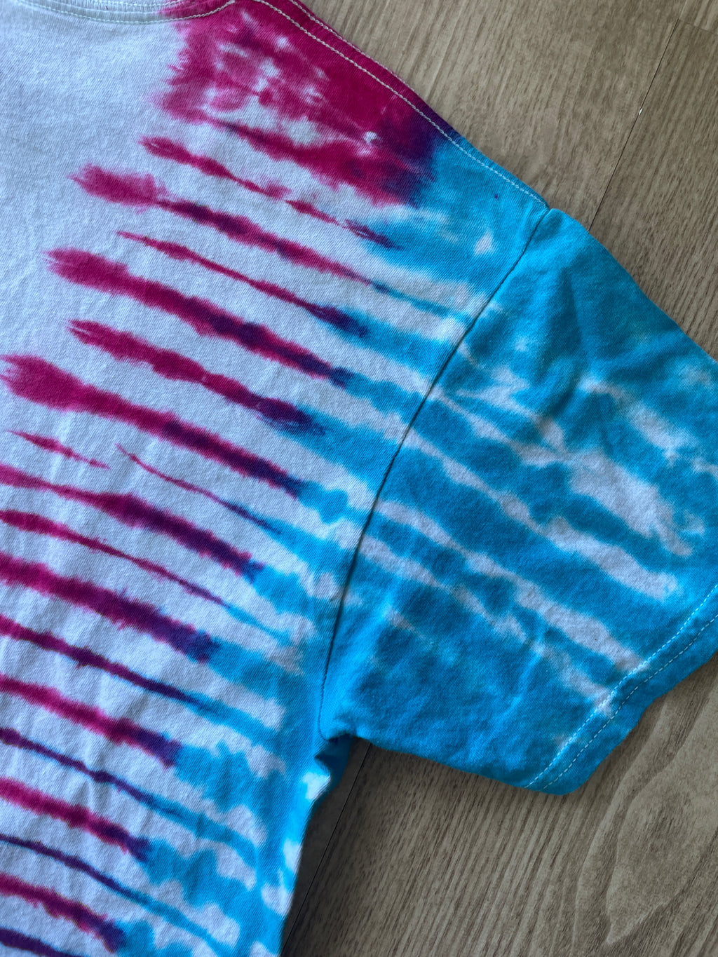 MEDIUM Men’s Trans Pride Flag-Inspired Handmade Tie Dye T-Shirt | One-Of-a-Kind Pink, Blue, and White Short Sleeve