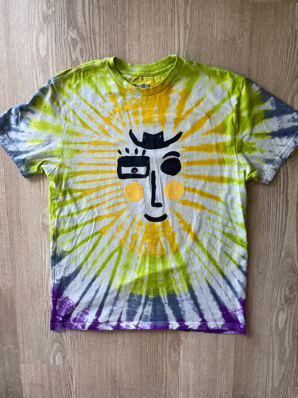 MEDIUM Men’s Billabong Gallery Collection Handmade Tie Dye T-Shirt | One-Of-a-Kind Multicolor Pop Art Short Sleeve