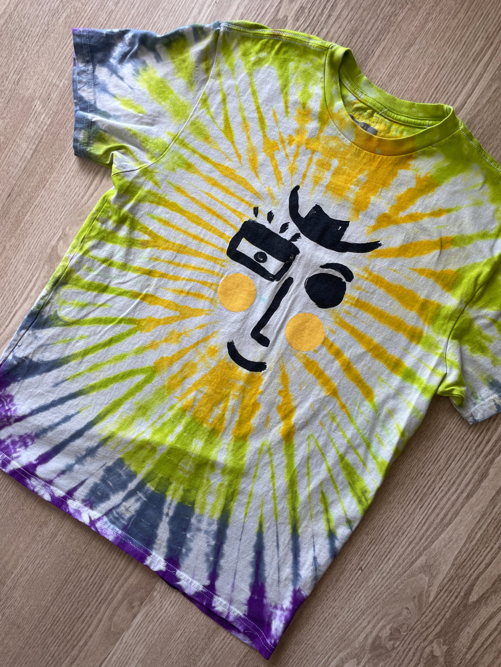 MEDIUM Men’s Billabong Gallery Collection Handmade Tie Dye T-Shirt | One-Of-a-Kind Multicolor Pop Art Short Sleeve