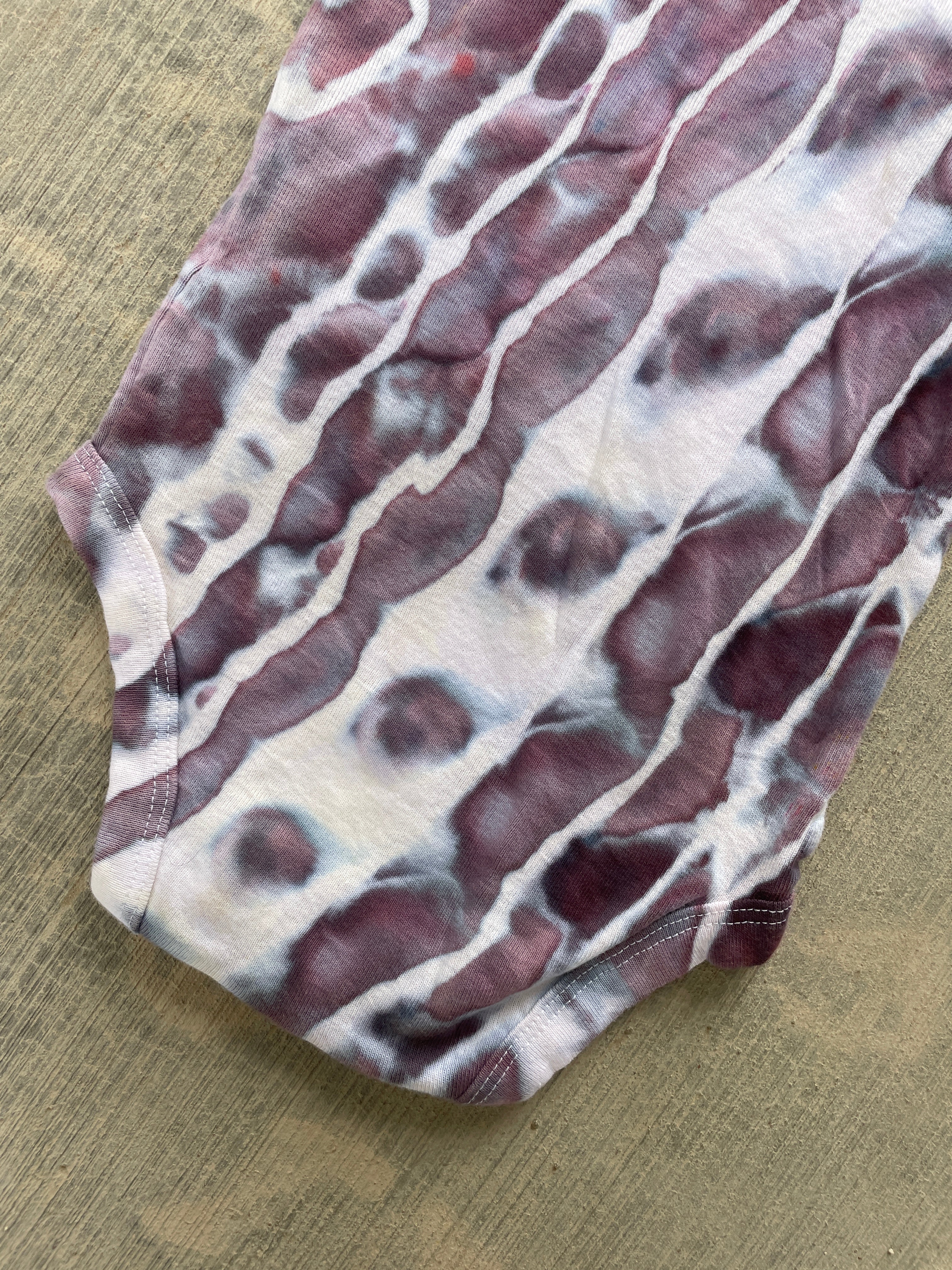 12 MO Send It Skull Purple and Gray Short Sleeve Tie Dye Baby Onesie