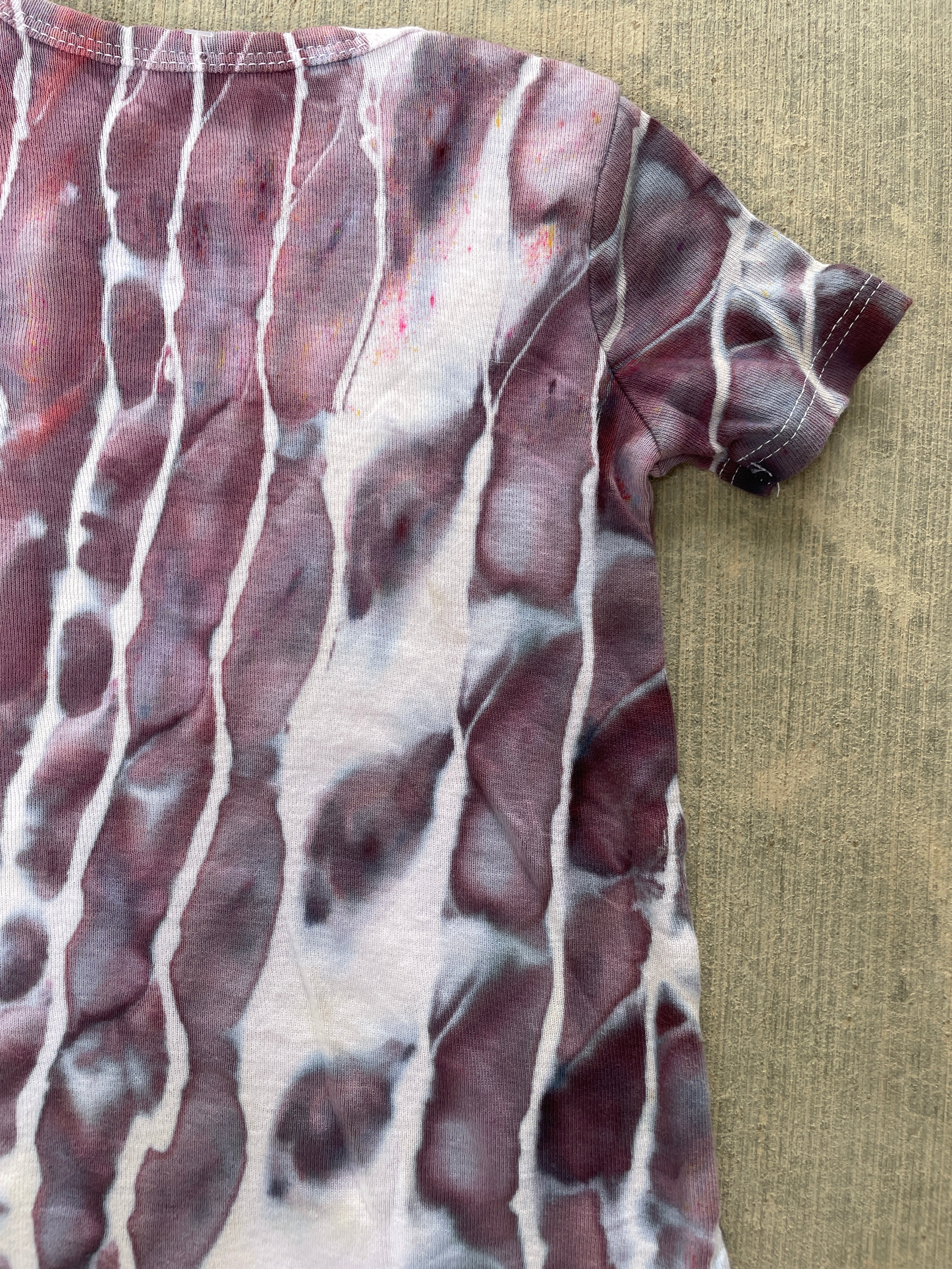 12 MO Send It Skull Purple and Gray Short Sleeve Tie Dye Baby Onesie