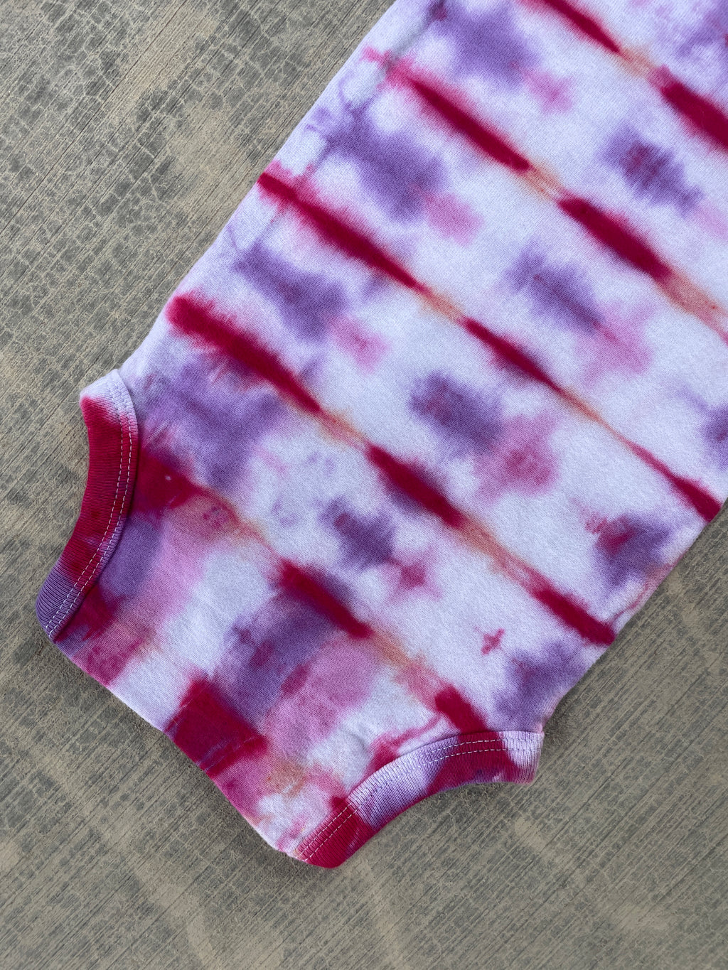 6-9 MO Send It Skull Pink and Purple Long Sleeve Tie Dye Baby Onesie