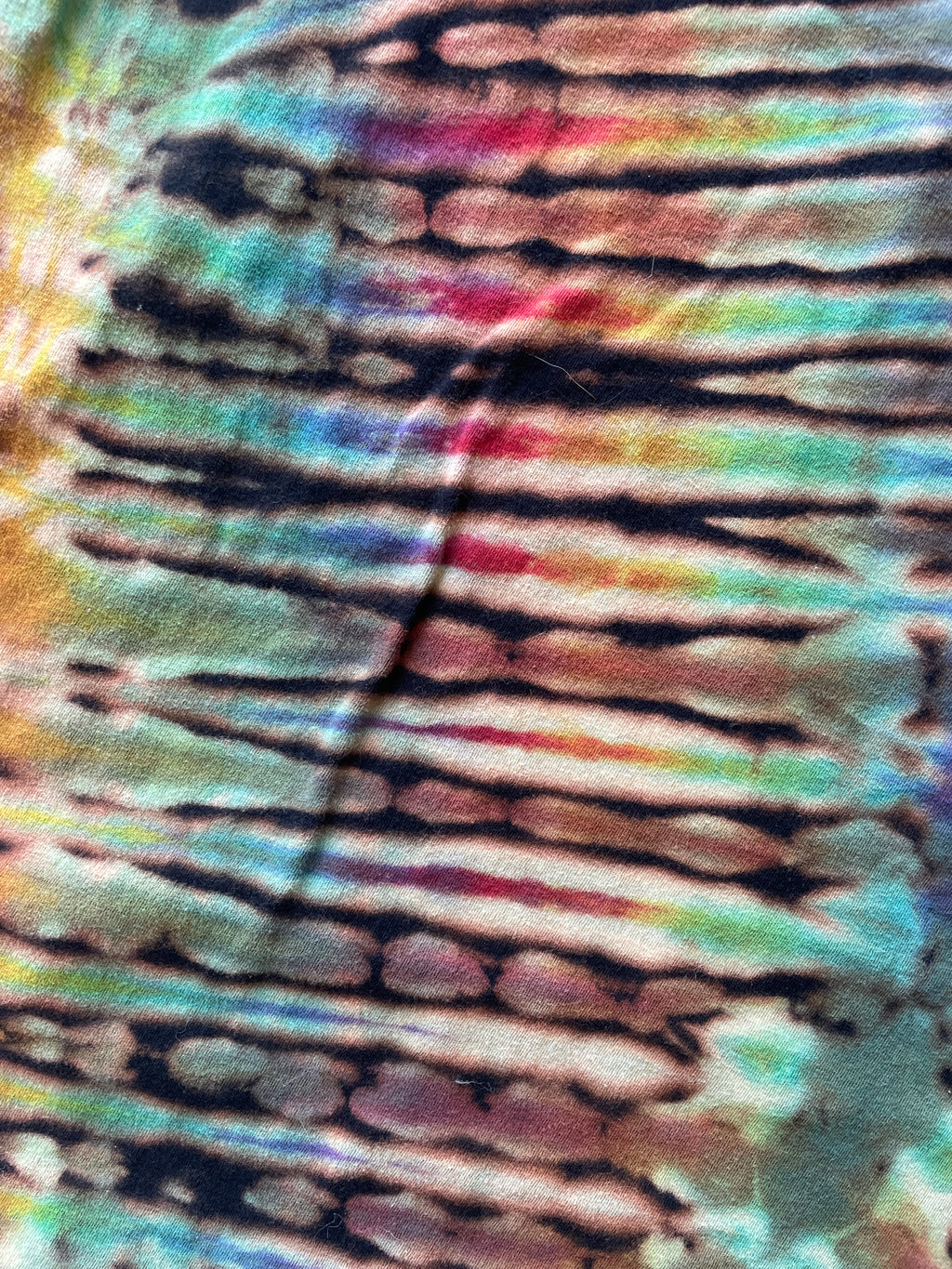 2XL Women’s Be Kind Handmade Tie Dye Reverse T-Shirt | One-Of-a-Kind Black and Rainbow Short Sleeve