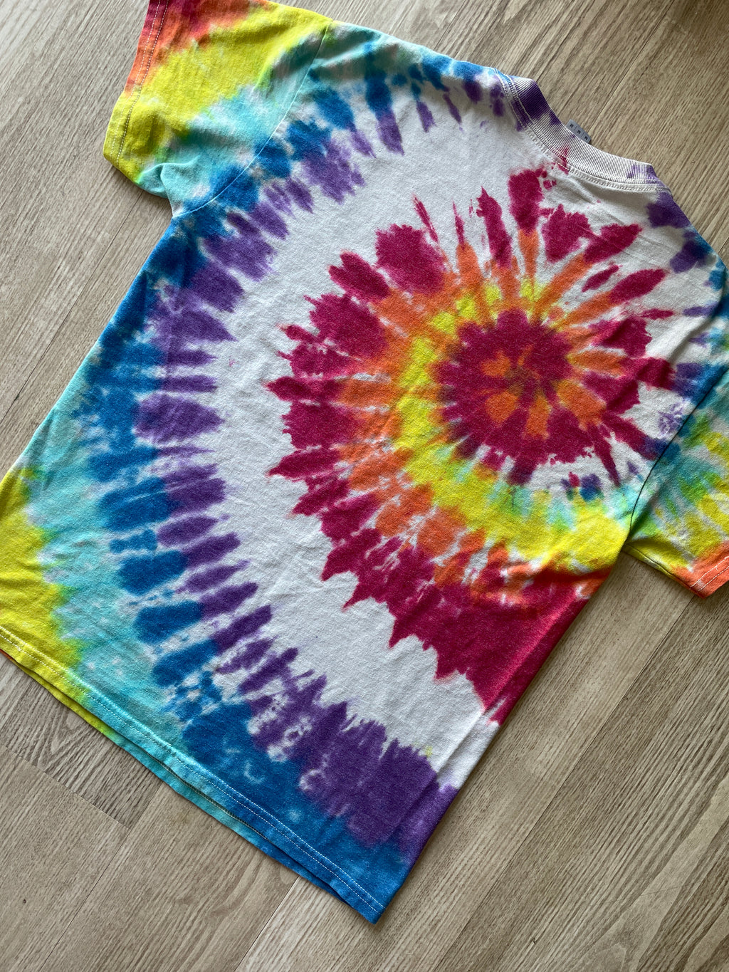 MEDIUM Men’s UNFUCKWITABLE Rainbow Spiral Tie Dye Short Sleeve T-Shirt | One-Of-a-Kind Upcycled, Handmade Top