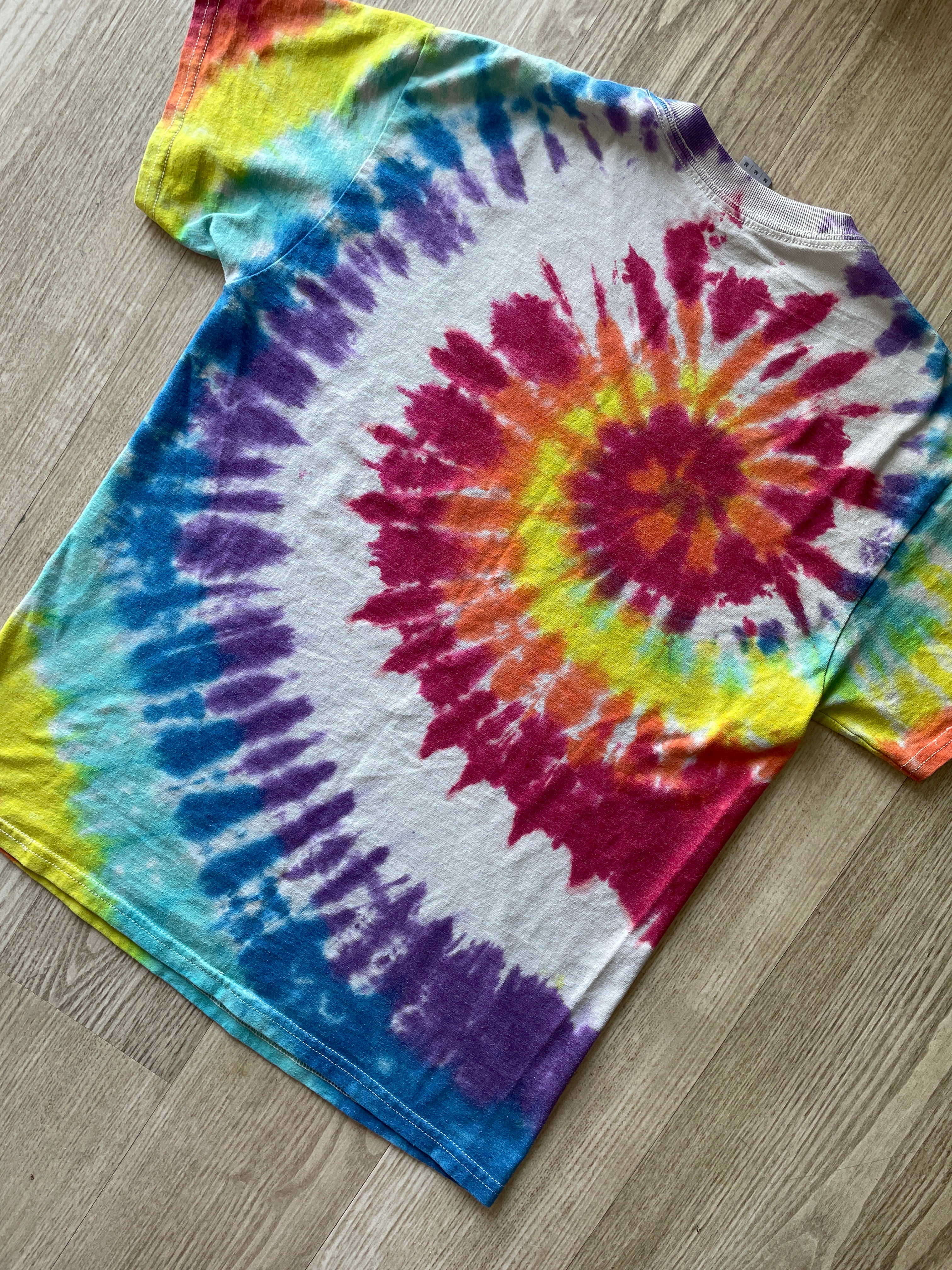 MEDIUM Men’s UNFUCKWITABLE Rainbow Spiral Tie Dye Short Sleeve T-Shirt | One-Of-a-Kind Upcycled, Handmade Top