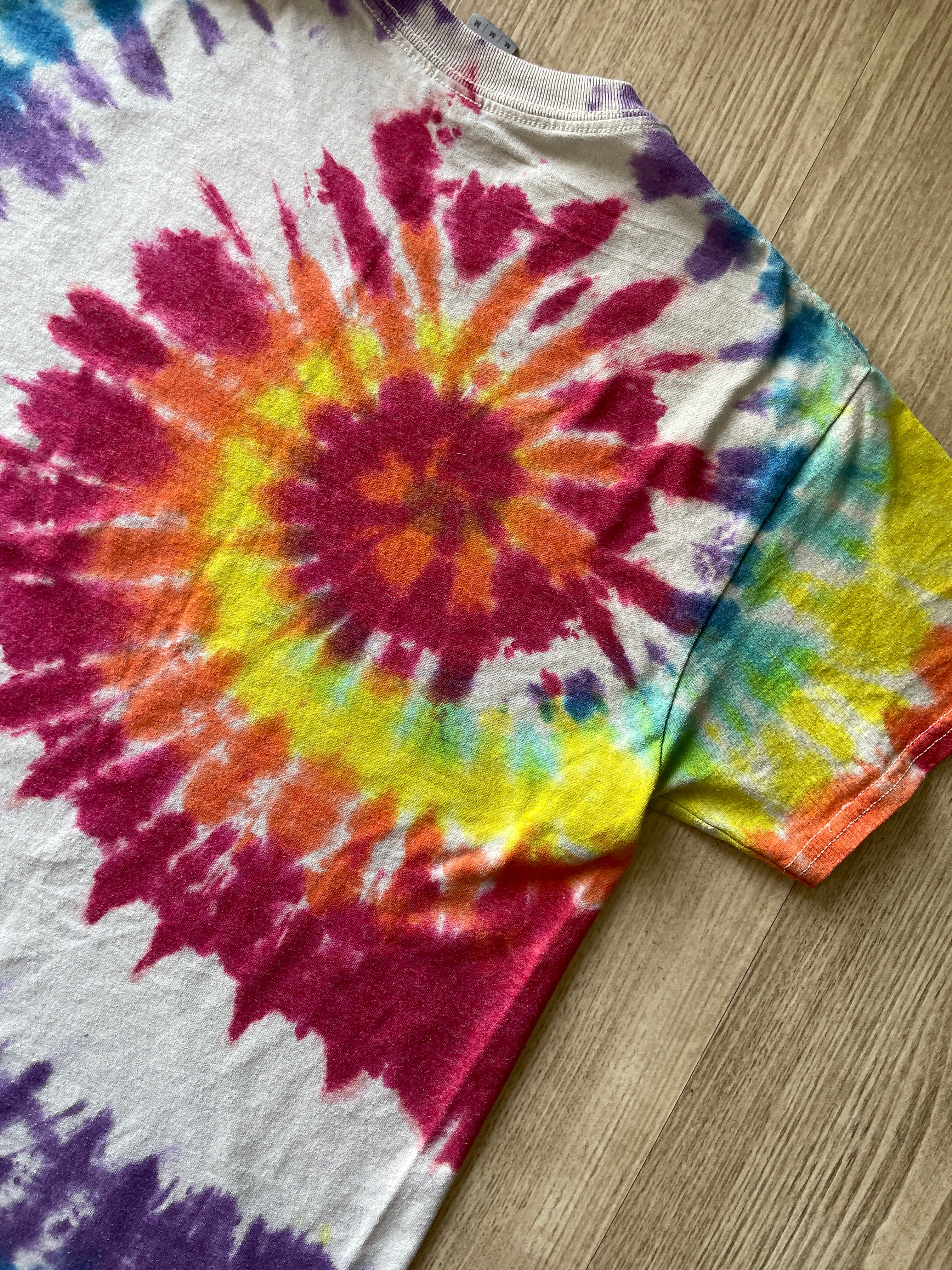 MEDIUM Men’s UNFUCKWITABLE Rainbow Spiral Tie Dye Short Sleeve T-Shirt | One-Of-a-Kind Upcycled, Handmade Top