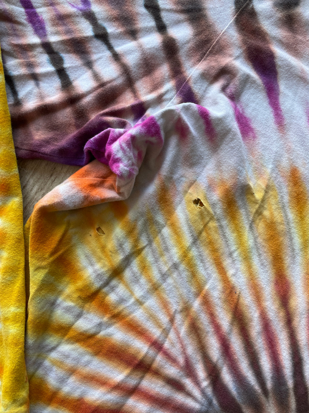 LARGE Men’s The North Face Walls Are Meant for Climbing Tie Dye Long Sleeve T-Shirt | One-Of-a-Kind Upcycled Warm Tones Handmade Reverse Tie Dye Top