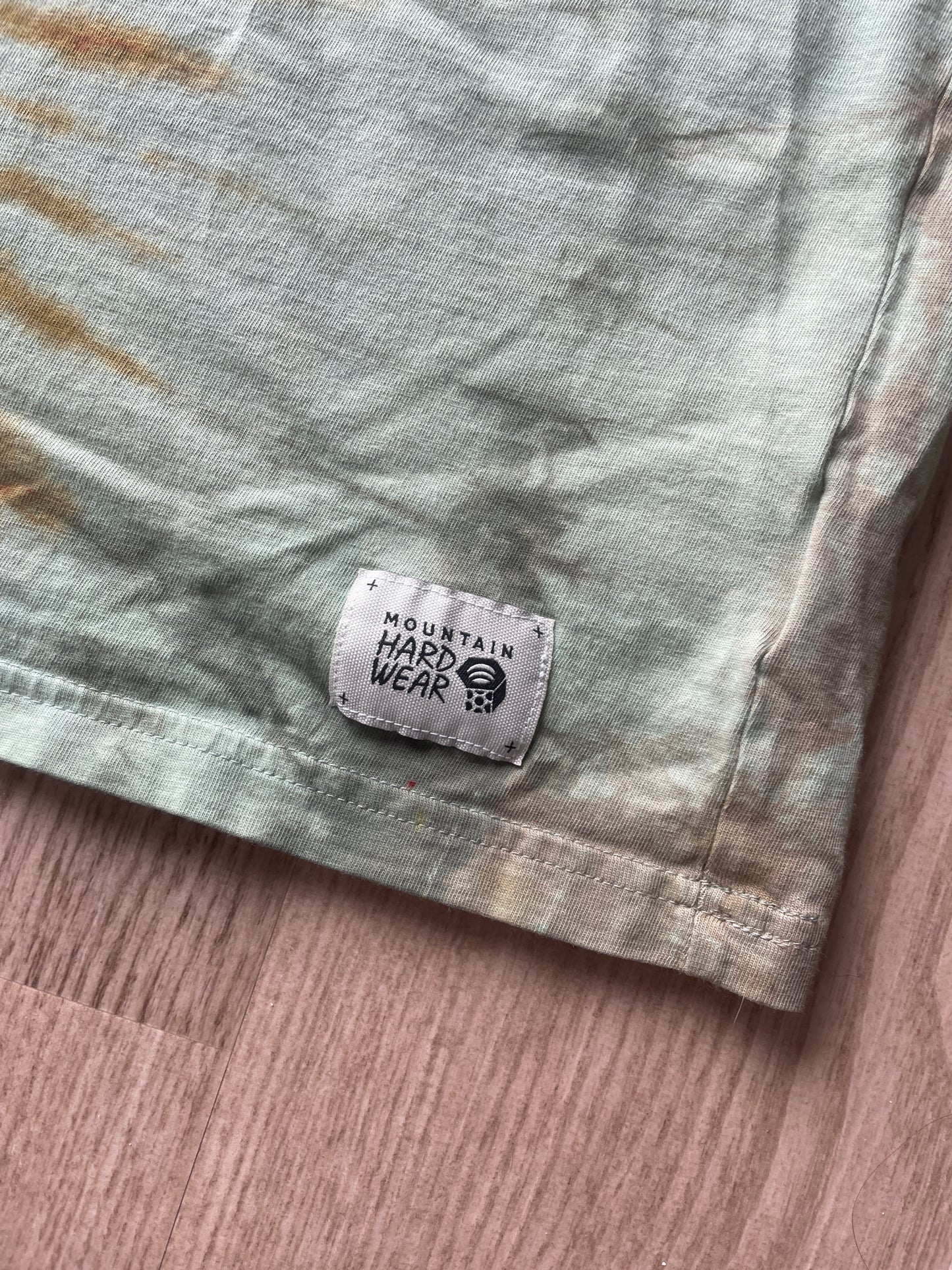 XS Men’s Mountain Hardwear Keep Earth Awesome Handmade Tie Dye Tank Top | One-Of-a-Kind Green Earth Tones Short Sleeve