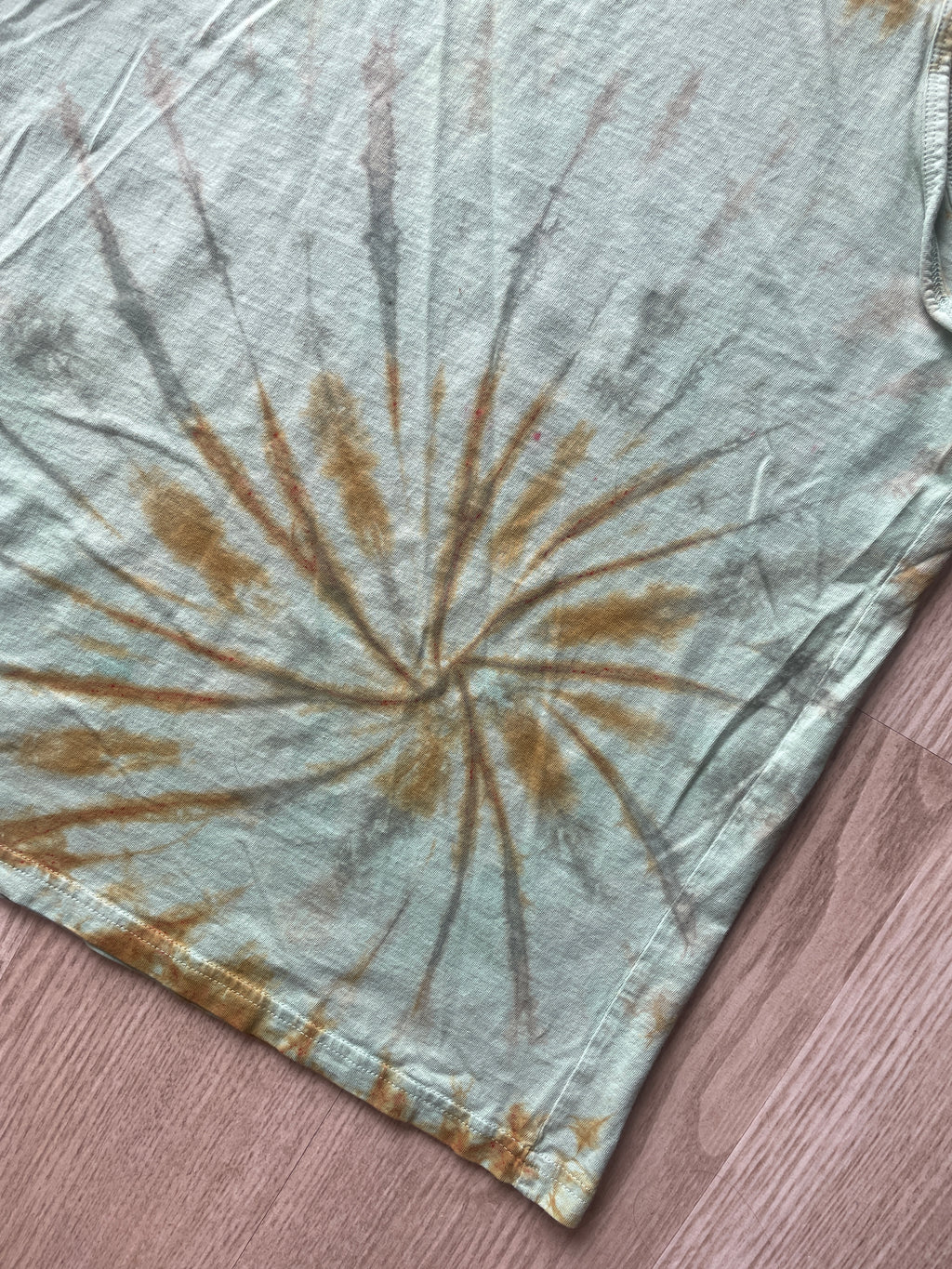 XS Men’s Mountain Hardwear Keep Earth Awesome Handmade Tie Dye Tank Top | One-Of-a-Kind Green Earth Tones Short Sleeve