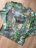 XL Men’s The North Face Desert Landscape Handmade Tie Dye T-Shirt | One-Of-a-Kind Shades of Green Earth Tones Long Sleeve