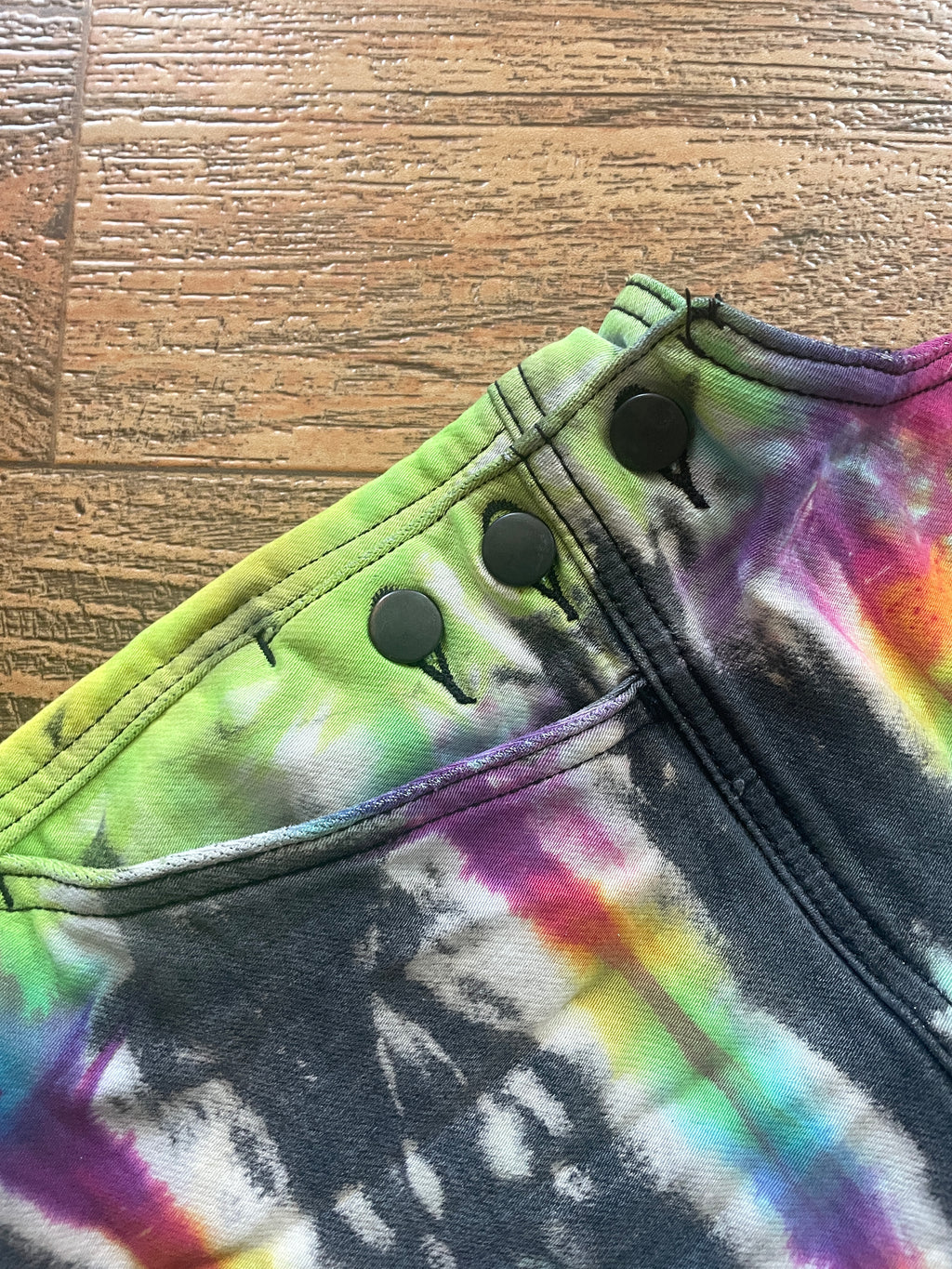 Upcycled Half-and-Half Tie Dye Ripton Overalls (Women's Medium)