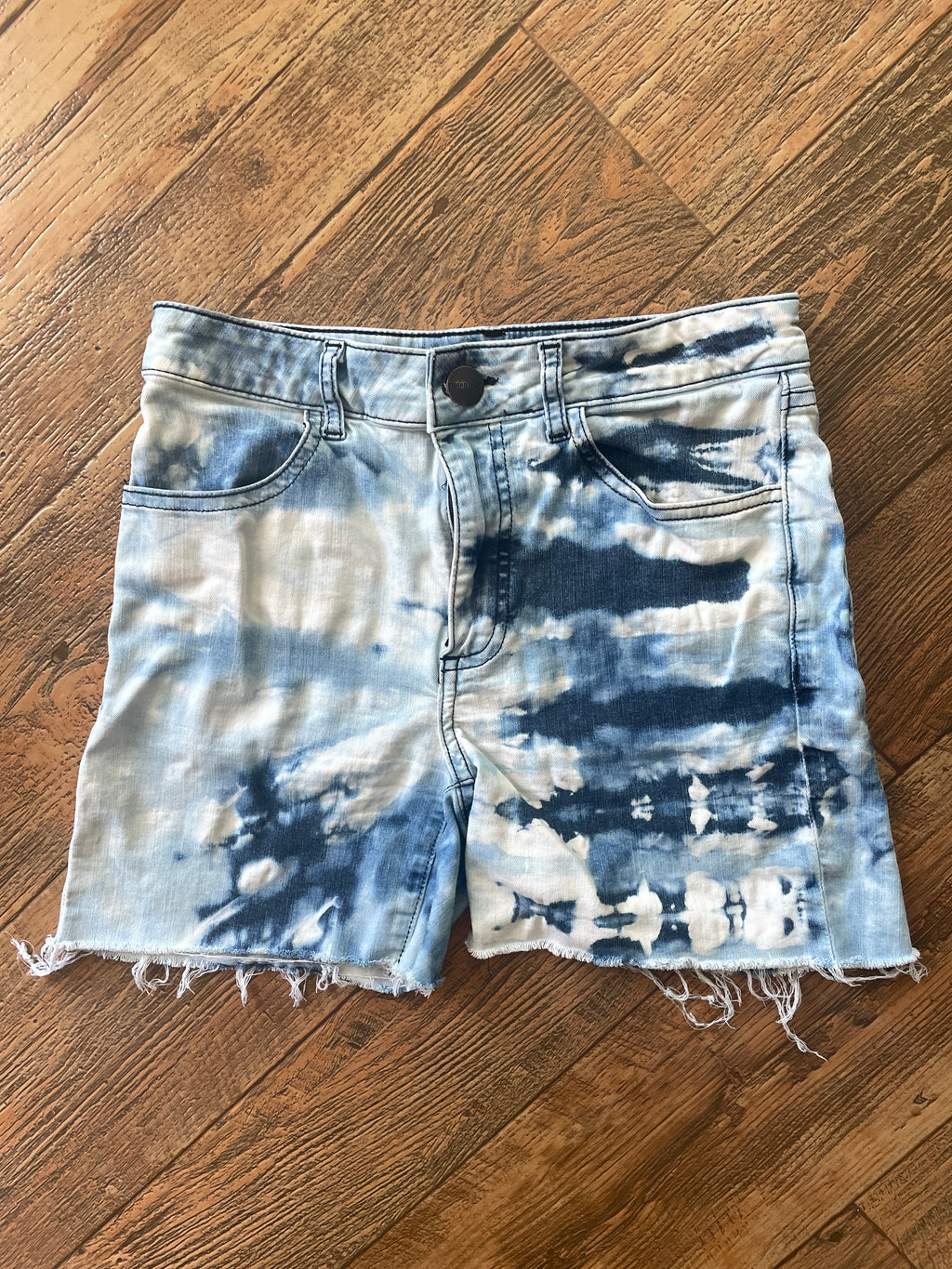 Blue and White Upcycled Ripton Cutoff Jorts (Women's Size 26)