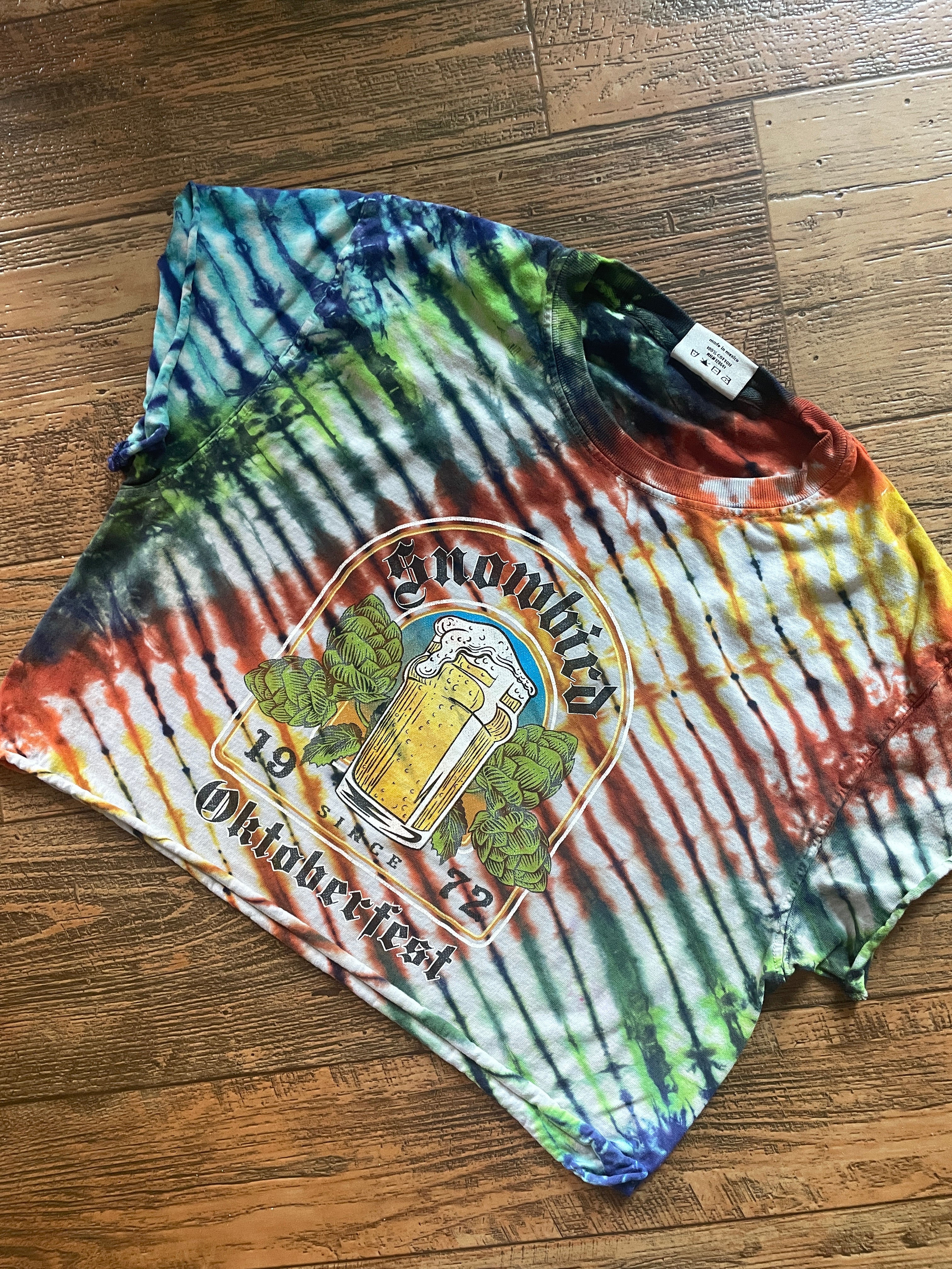Snowbird Oktoberfest Handmade Tie Dye Crop Top (Men's Small)