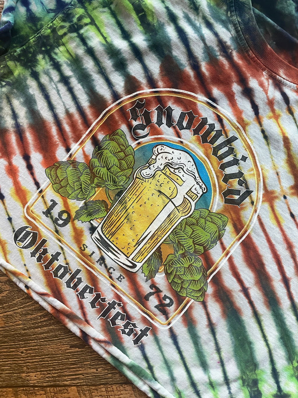 Snowbird Oktoberfest Handmade Tie Dye Crop Top (Men's Small)