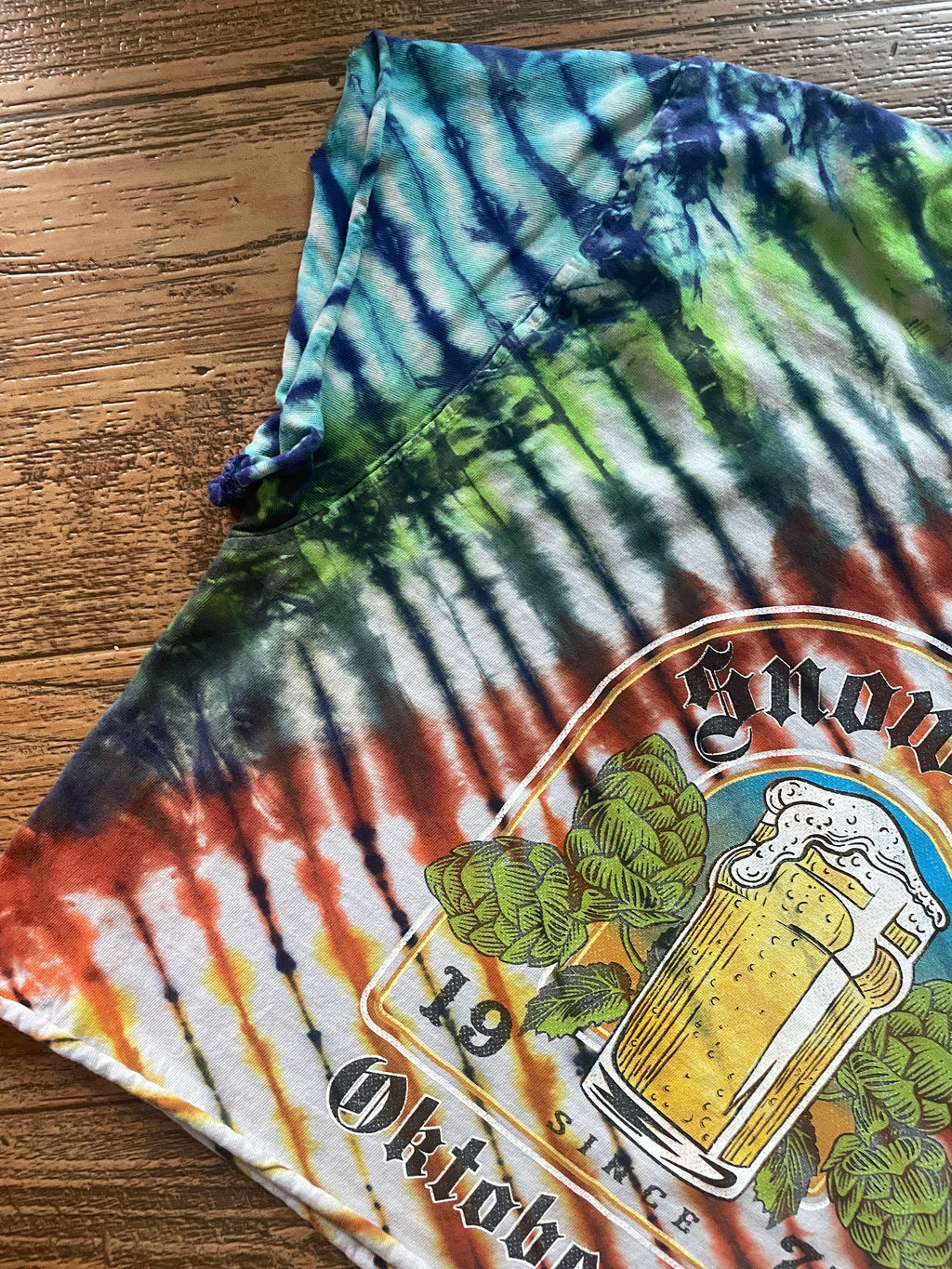 Snowbird Oktoberfest Handmade Tie Dye Crop Top (Men's Small)