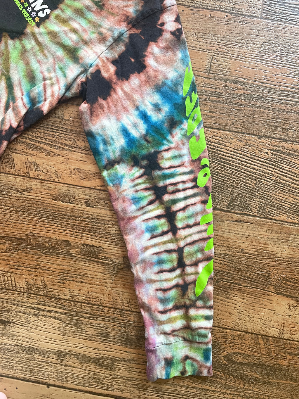 Van's/Actual Garbage Hand-Tie Dyed Long Sleeve Crop Top (Youth Large)