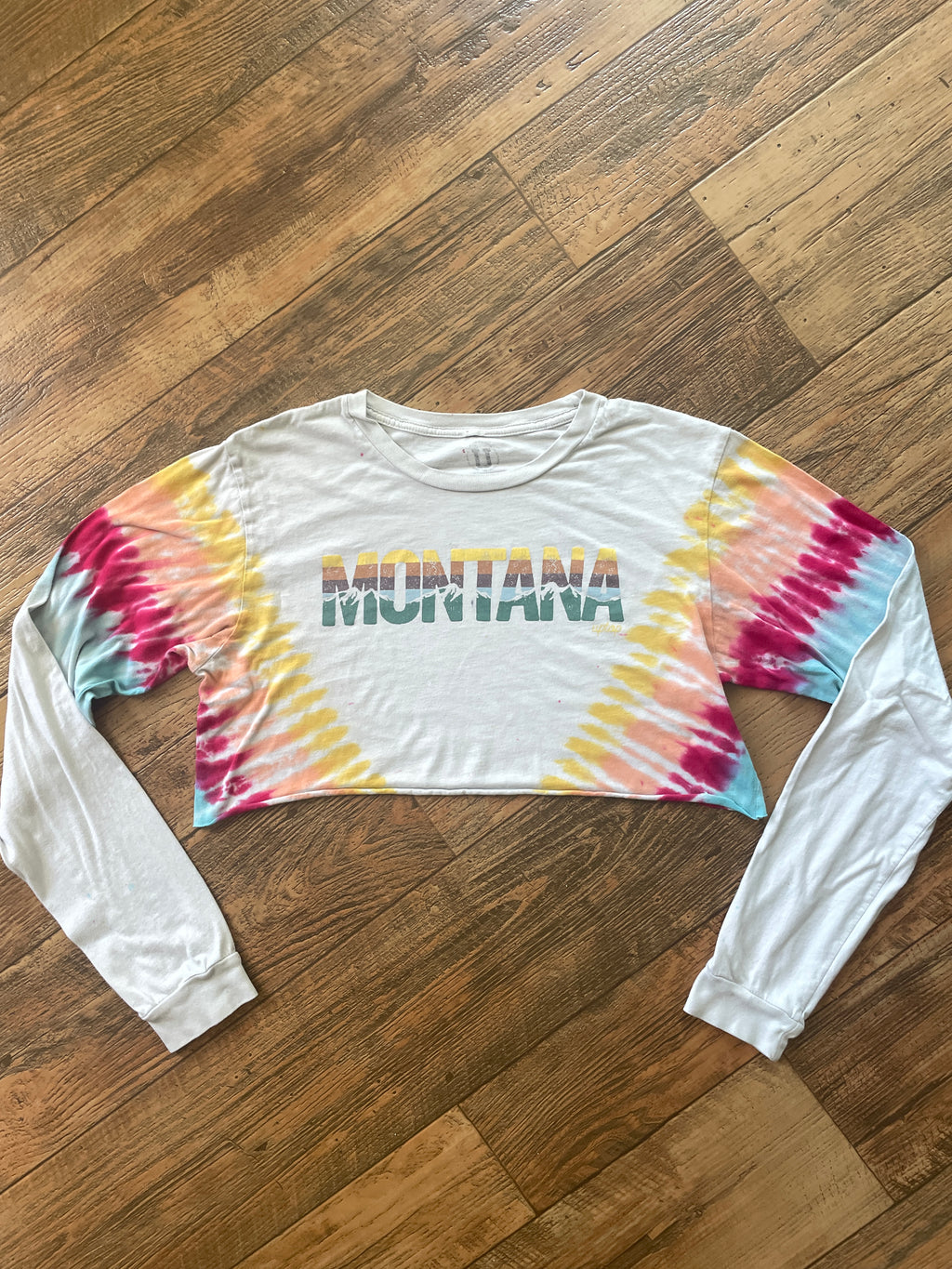 MONTANA Hand-Tie Dyed Long Sleeve Crop Top (Men's Medium)