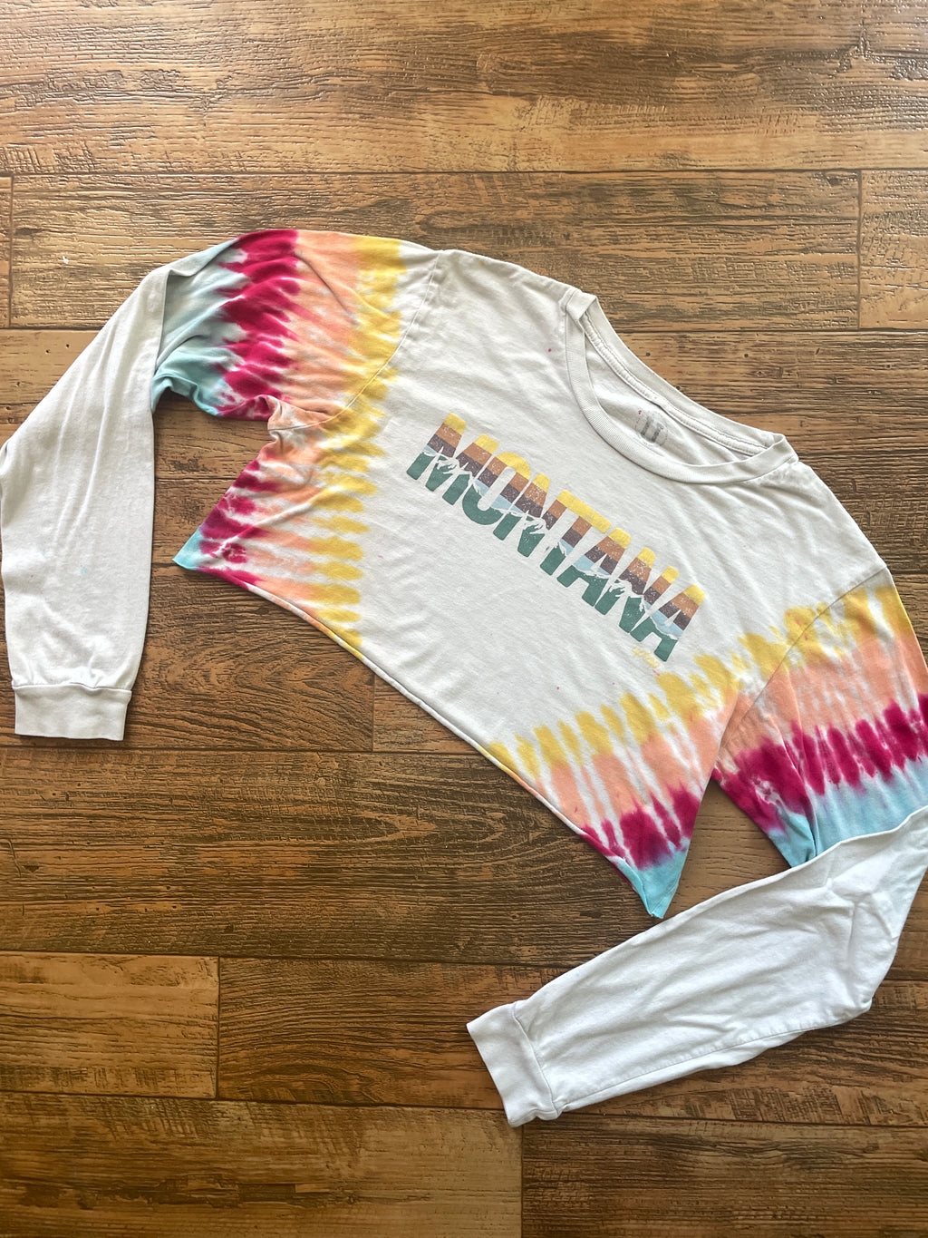 MONTANA Hand-Tie Dyed Long Sleeve Crop Top (Men's Medium)