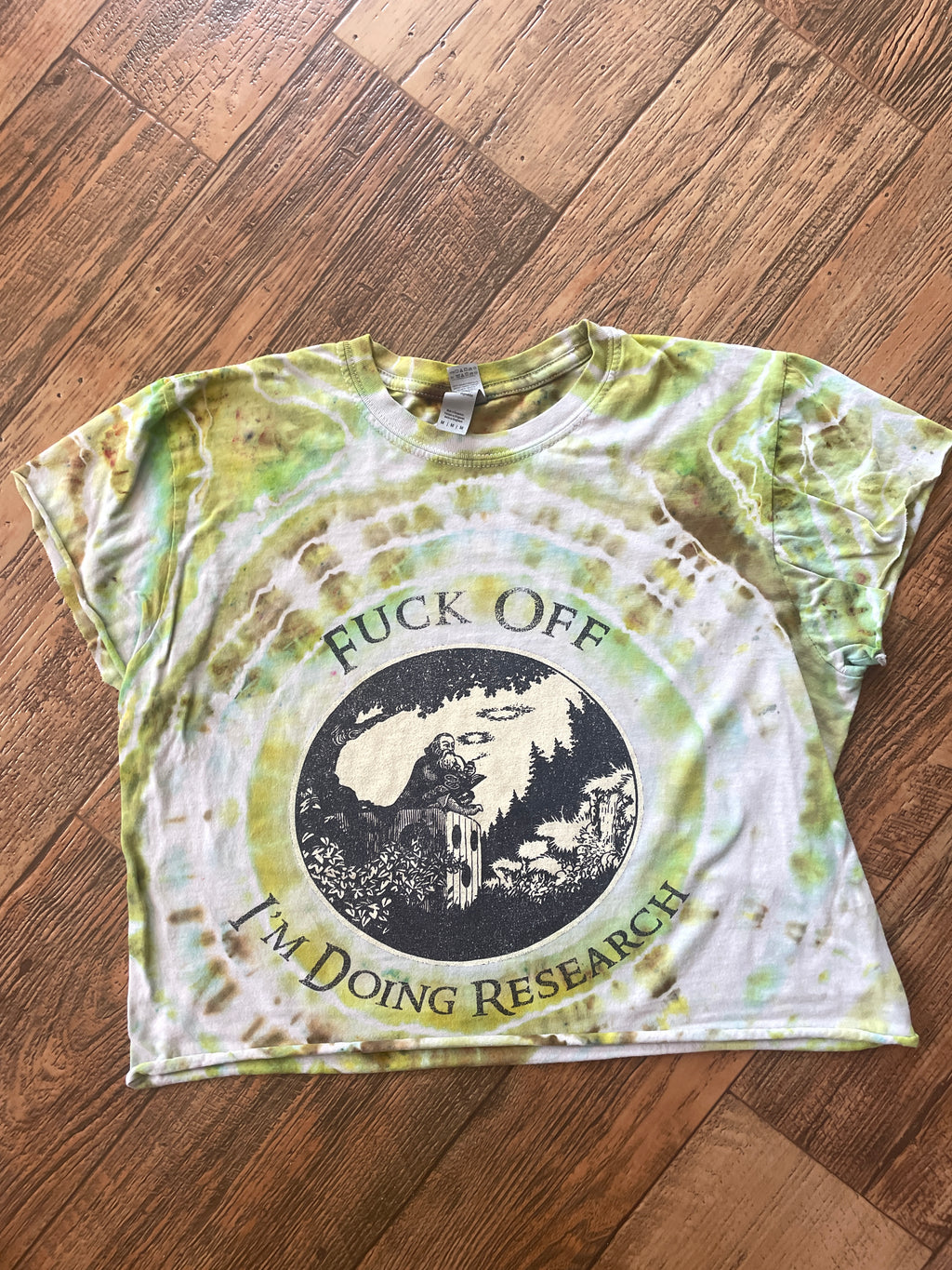 Fuck Off, I'm Doing Research Wizard Tie Dye Crop Top (Men's Medium)