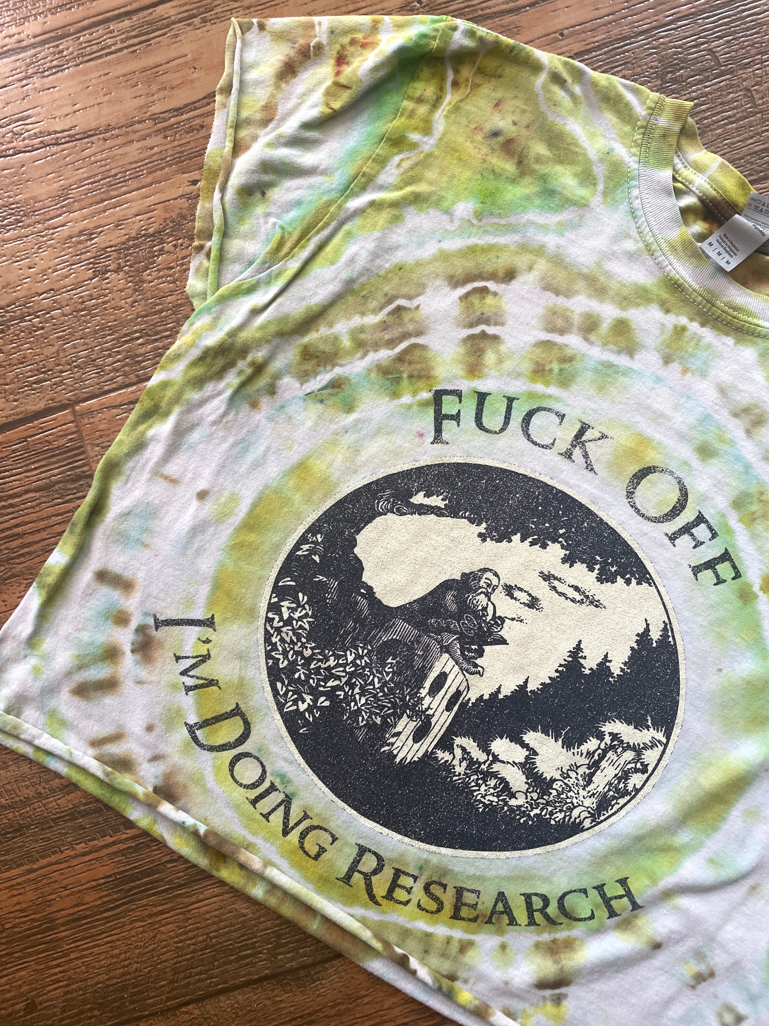 Fuck Off, I'm Doing Research Wizard Tie Dye Crop Top (Men's Medium)