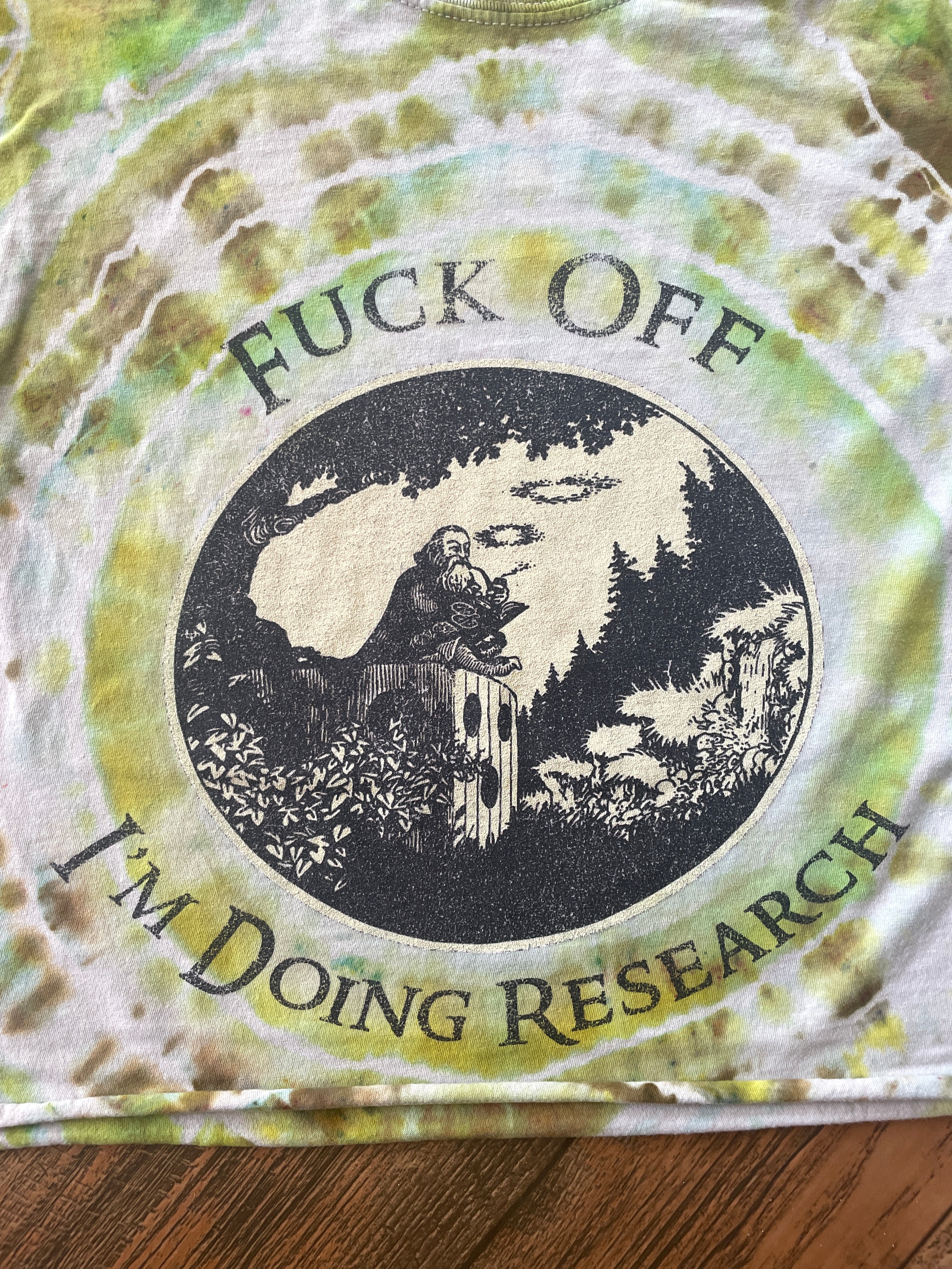 Fuck Off, I'm Doing Research Wizard Tie Dye Crop Top (Men's Medium)