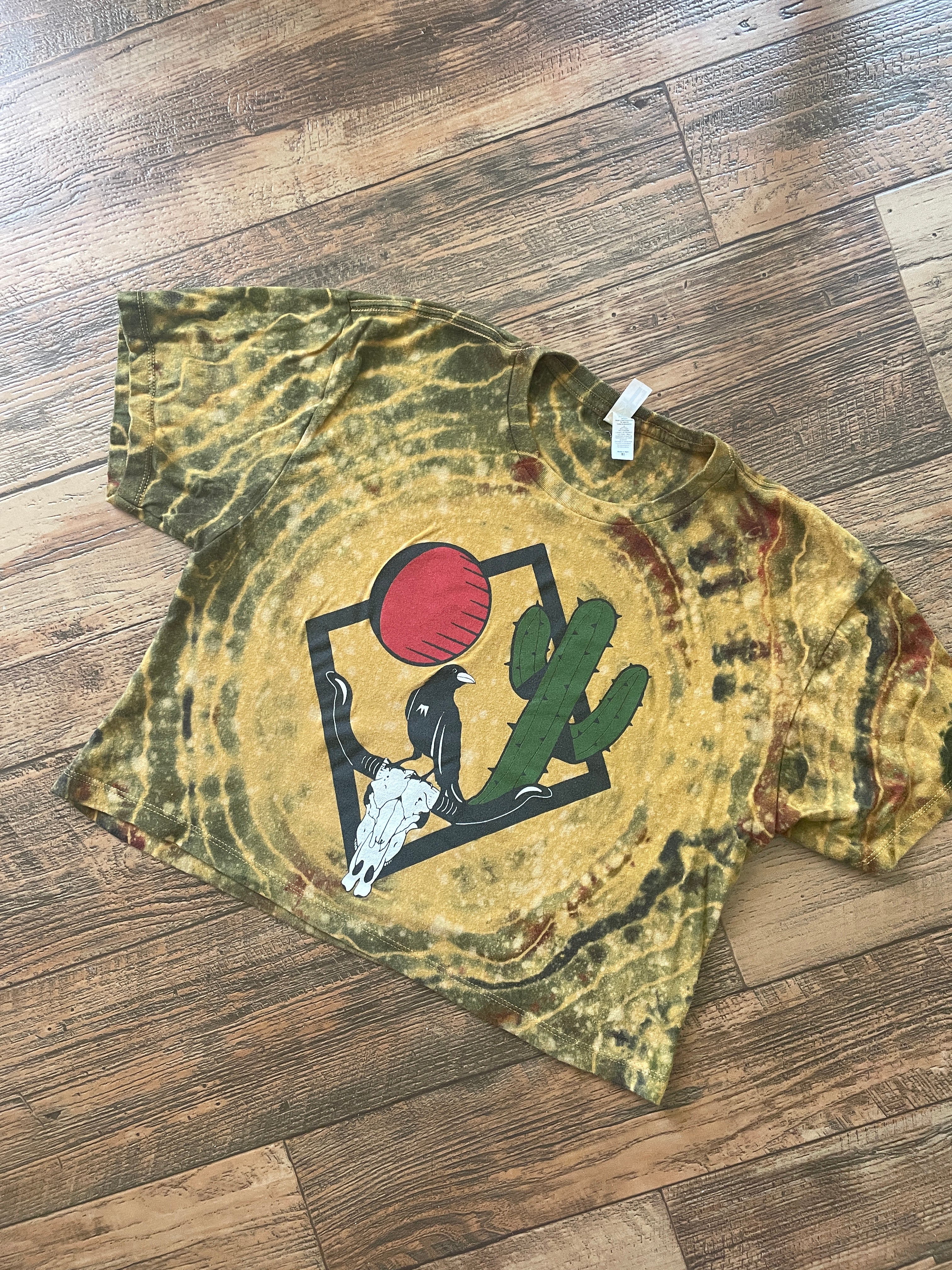 Golden Desert Diamond Tie Dye Crop Top (Men's Medium)