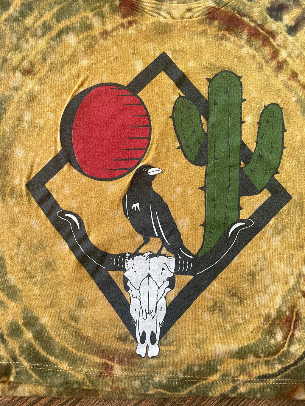 Golden Desert Diamond Tie Dye Crop Top (Men's Medium)