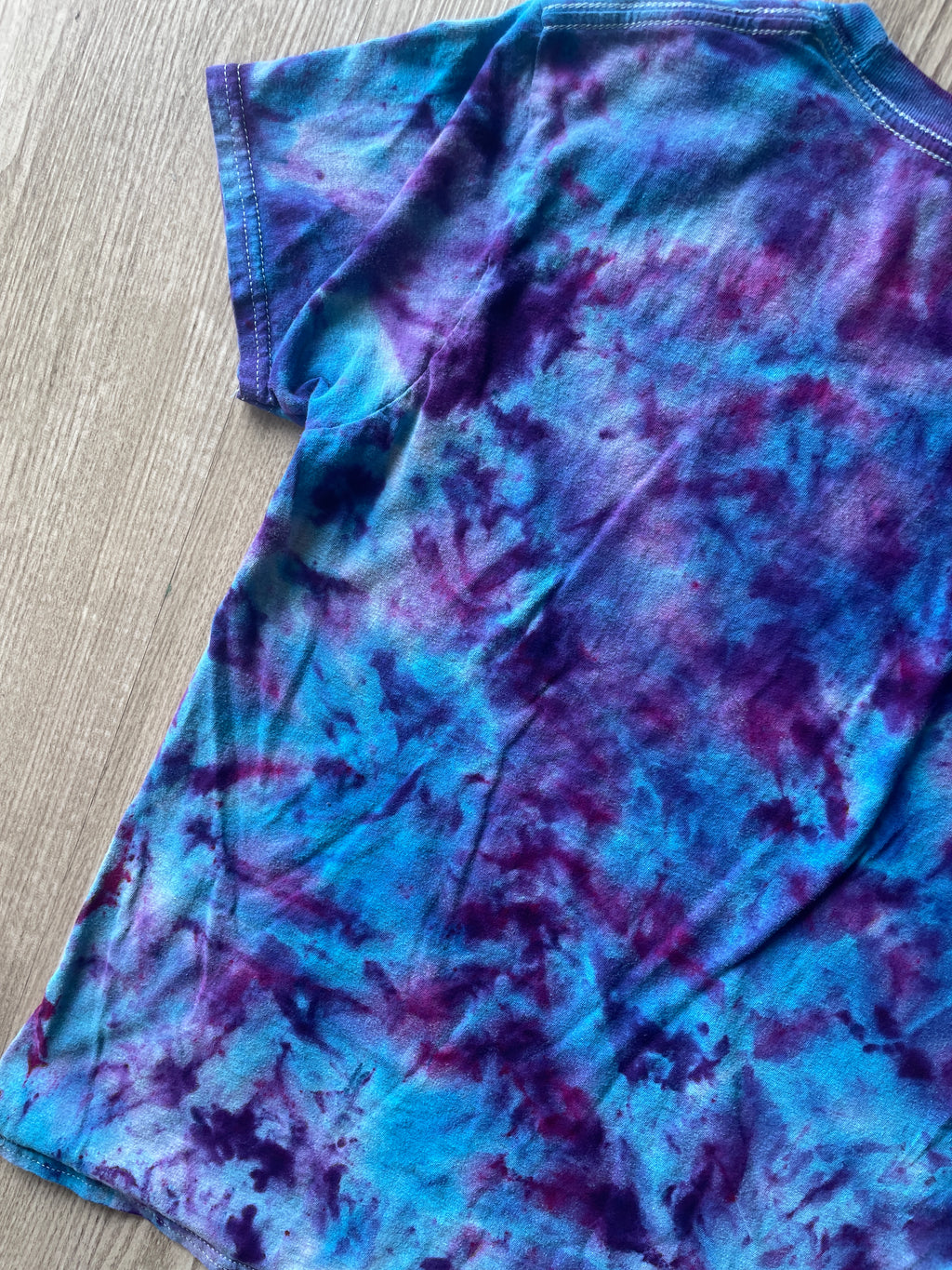 SMALL Men’s Indian Paintbrush Galaxy Tie Dye T-Shirt | One-Of-a-Kind Blue, Purple, and Pink Crumpled Short Sleeve