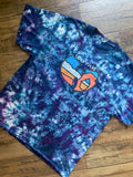 WUTAH Purple and Blue Hand-Tie Dyed Short Sleeve T-Shirt (Men's XL)