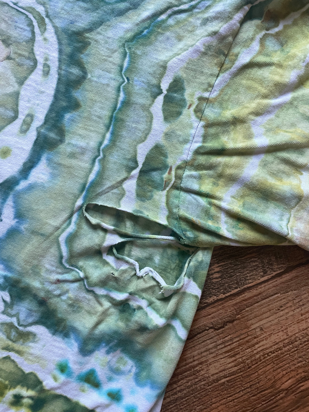 The Far Side Tyranosaurus Mex Hand-Tie Dyed Short Sleeve Thrashed T-Shirt (Men's XL)