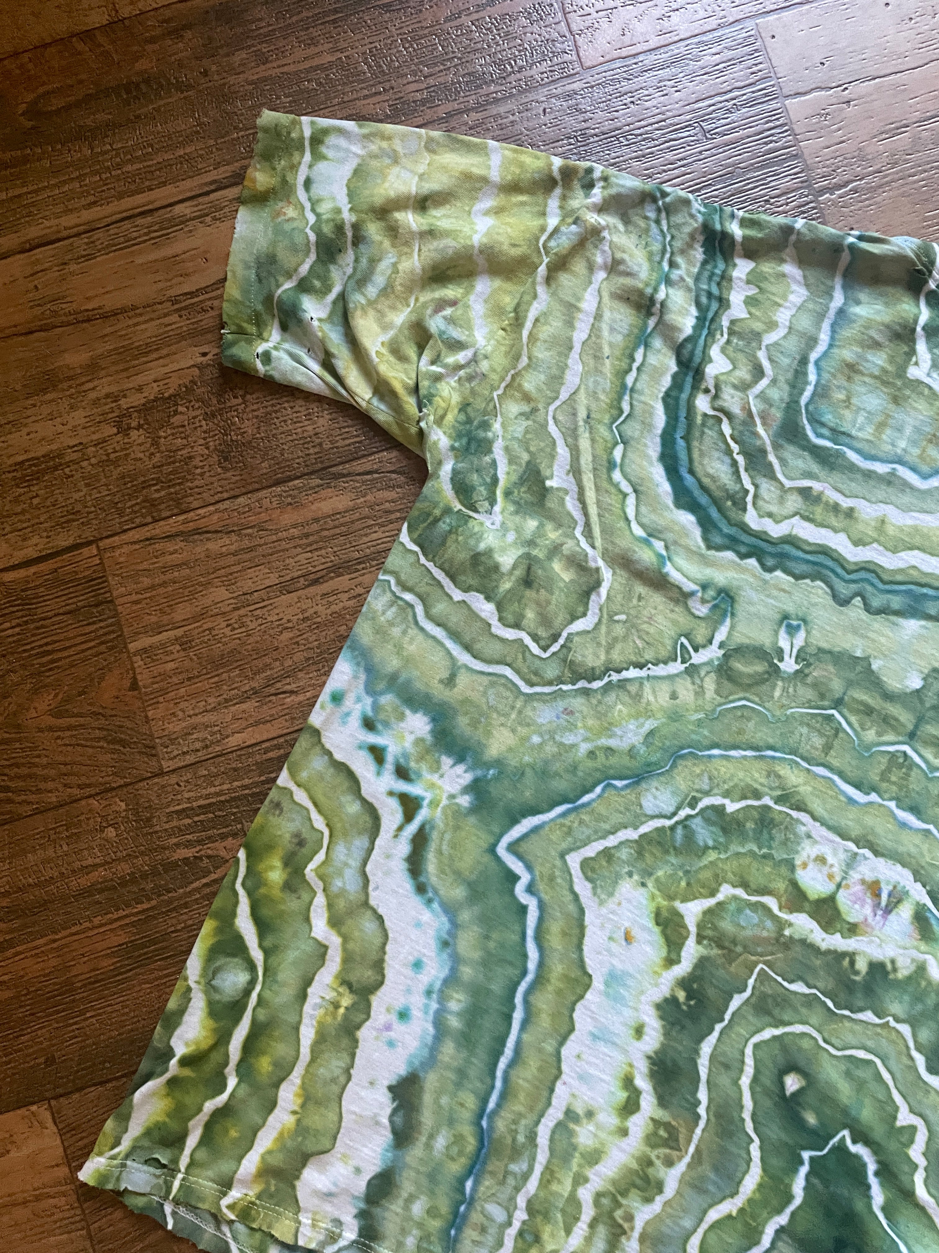 The Far Side Tyranosaurus Mex Hand-Tie Dyed Short Sleeve Thrashed T-Shirt (Men's XL)