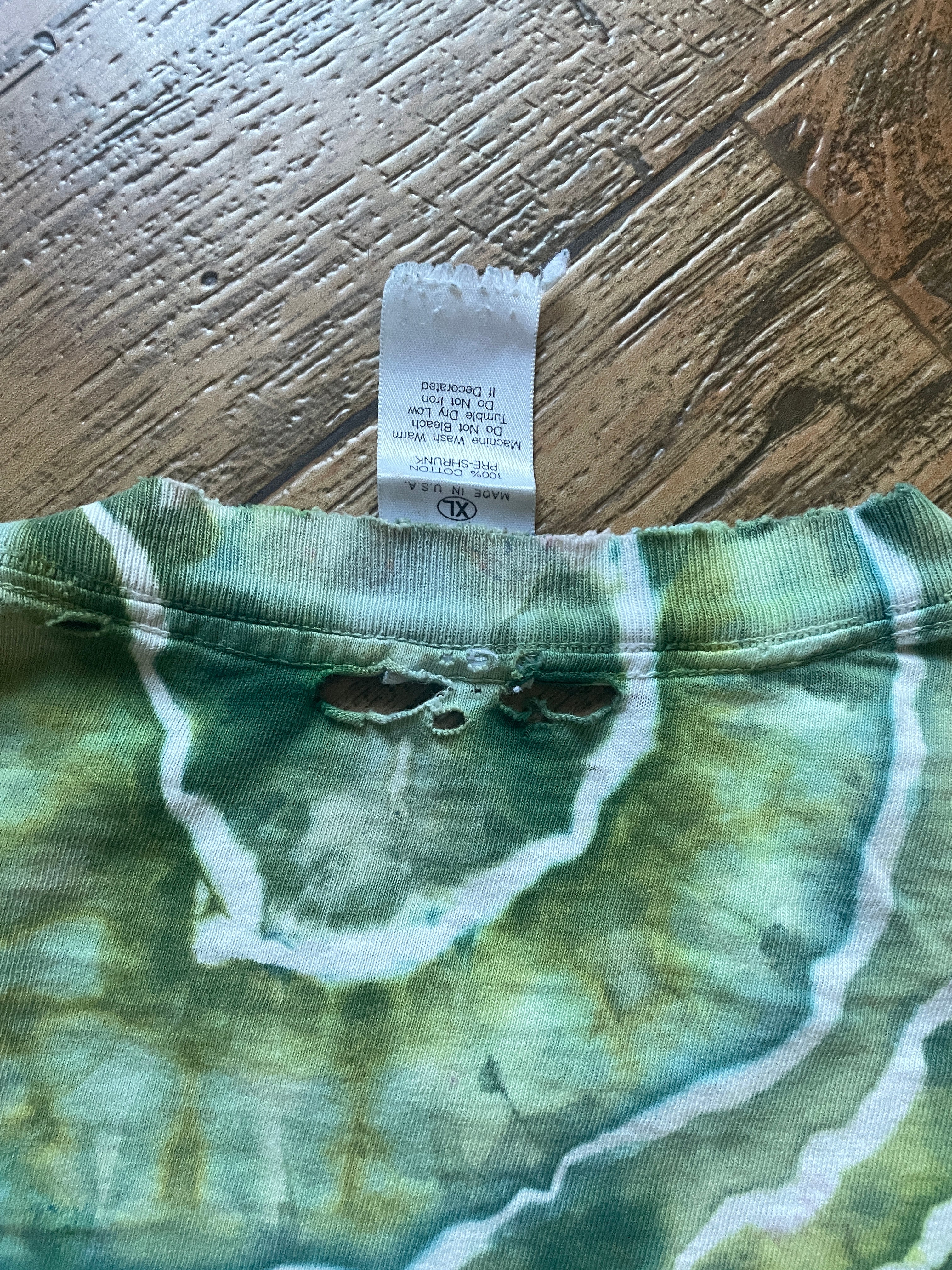 The Far Side Tyranosaurus Mex Hand-Tie Dyed Short Sleeve Thrashed T-Shirt (Men's XL)