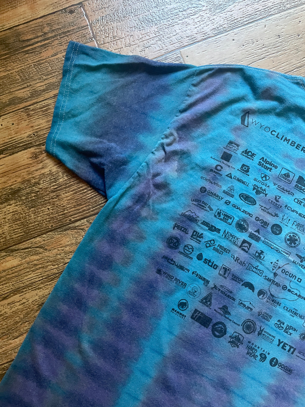 Purple and Blue International Climbers Festival 2022 Hand-Tie Dyed Short Sleeve T-Shirt (Men's Large)