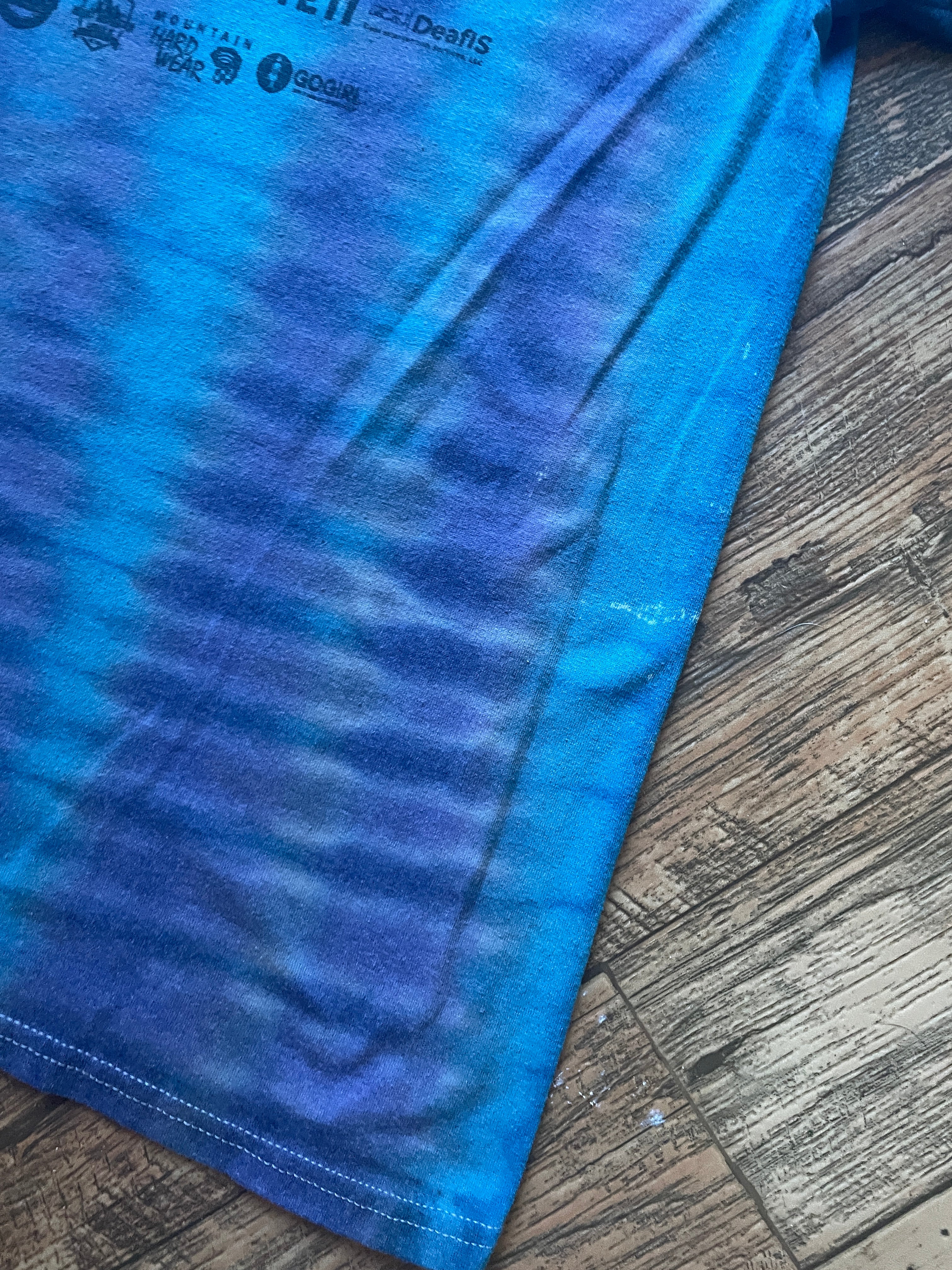 Purple and Blue International Climbers Festival 2022 Hand-Tie Dyed Short Sleeve T-Shirt (Men's Large)