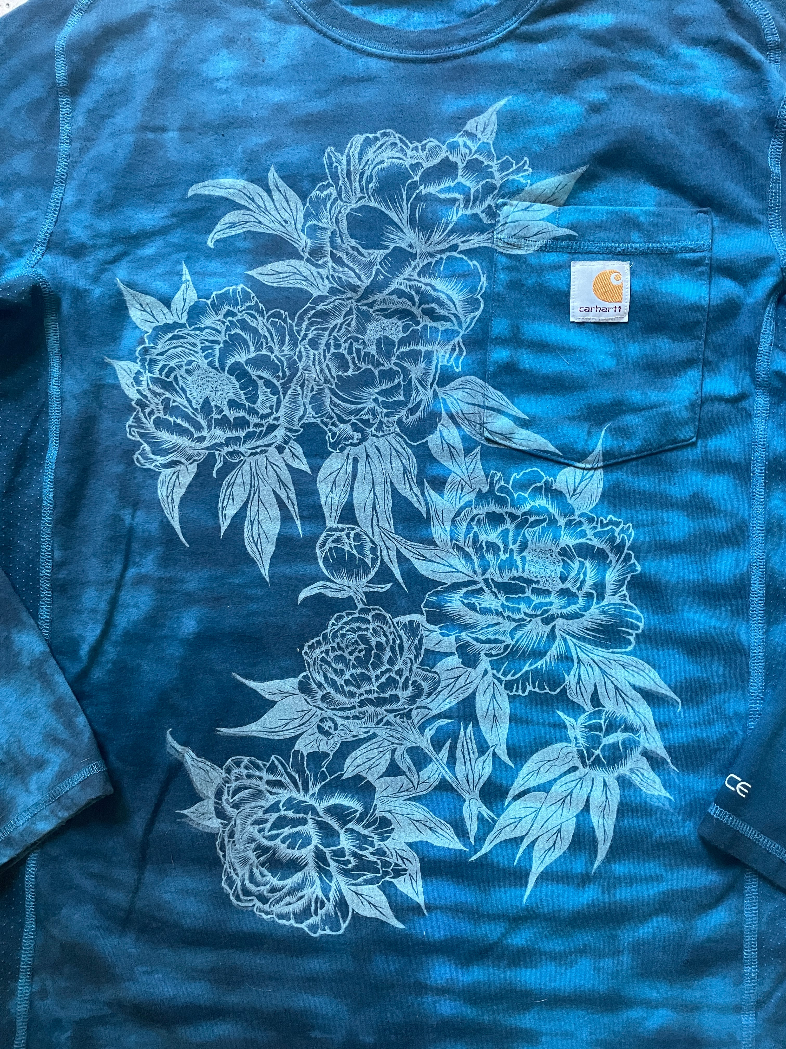 Carhartt Peonies Hand-Tie Dyed Long Sleeve T-Shirt (Men's Small)