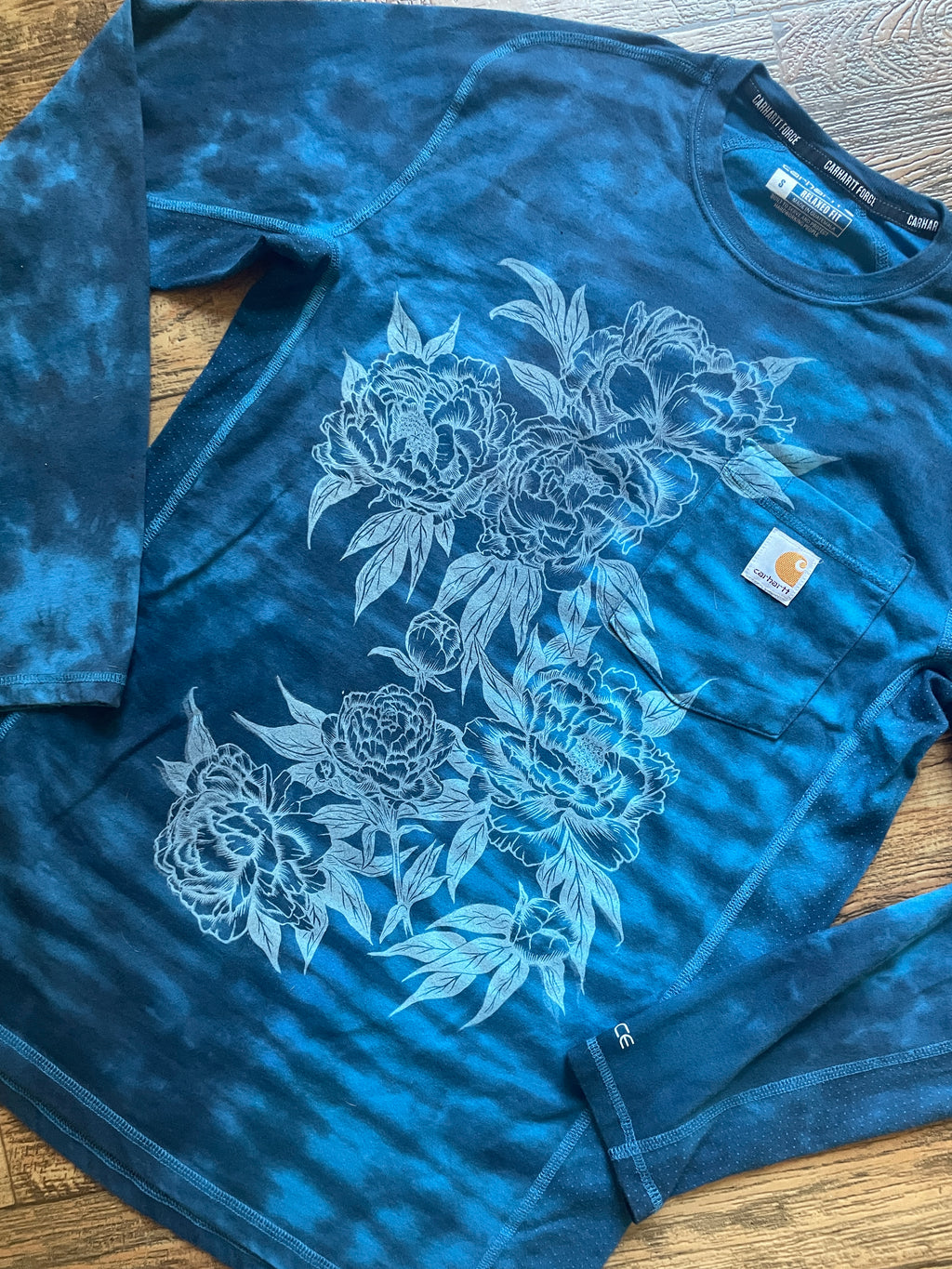 Carhartt Peonies Hand-Tie Dyed Long Sleeve T-Shirt (Men's Small)