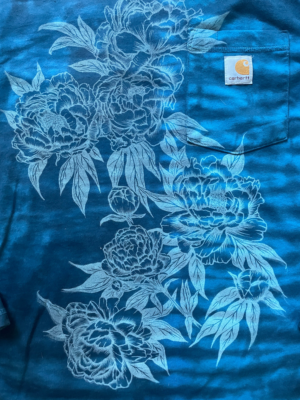 Carhartt Peonies Hand-Tie Dyed Long Sleeve T-Shirt (Men's Small)