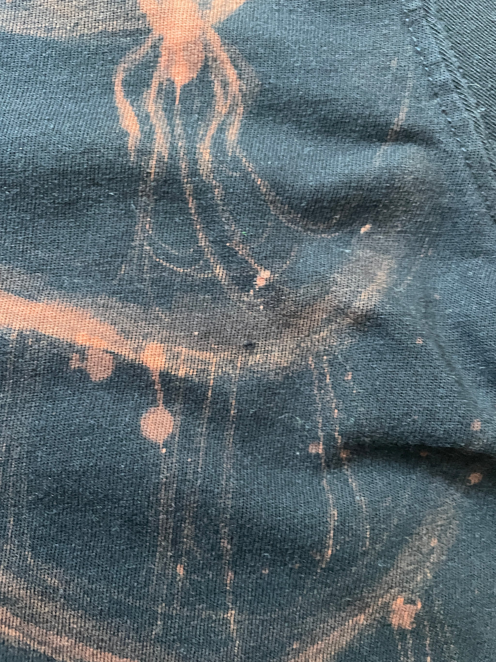 Skeleton Hand-Painted, Hand-Tie Dyed Long Sleeve T-Shirt (Men's Medium)